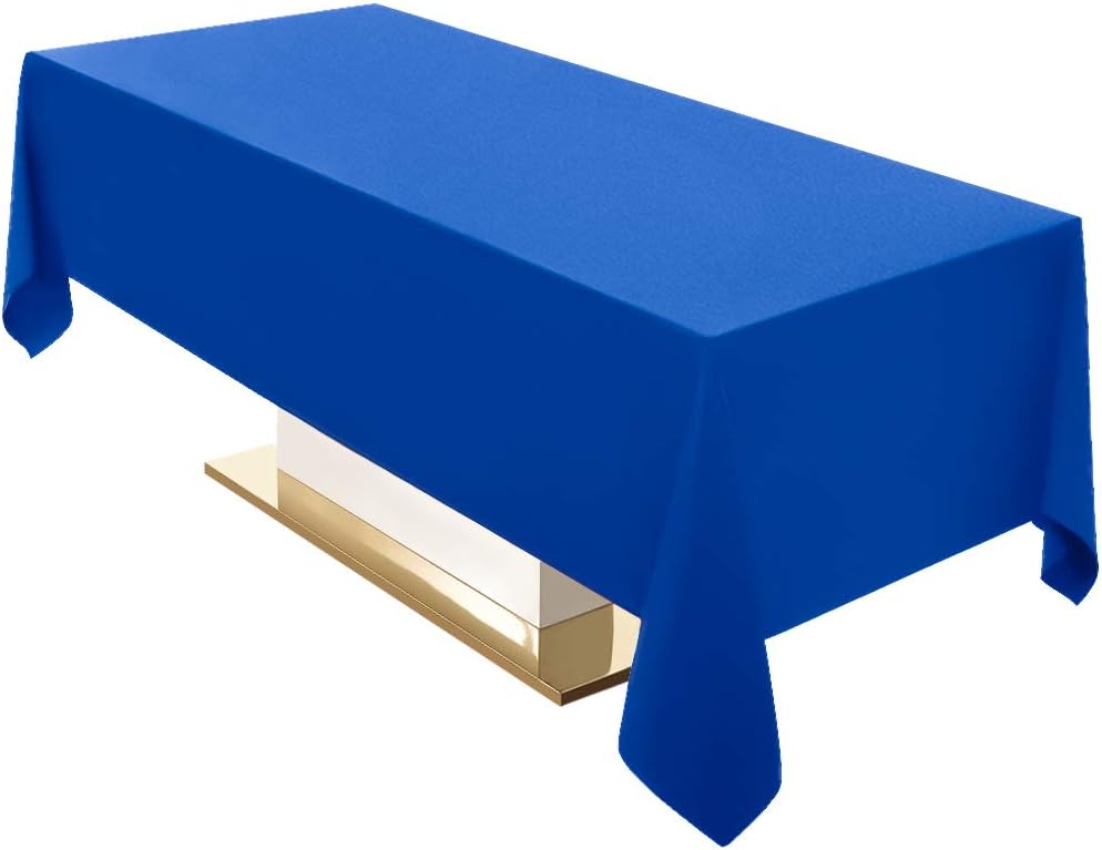Surmente 5 Pack Black Tablecloth 90 x 132-inch Rectangular Polyester Table Cloth for Weddings, Banquets, or Restaurants