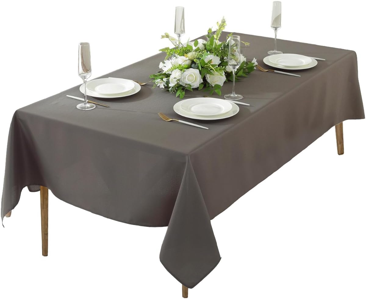 Craft And Party Rectangle Tablecloth, 90 x 156 Inch White Tablecloth, 8ft Rectangle Table Cloth, Polyester Fabric Washable Tablecloth for Home, Party, Wedding or Restaurant Use.