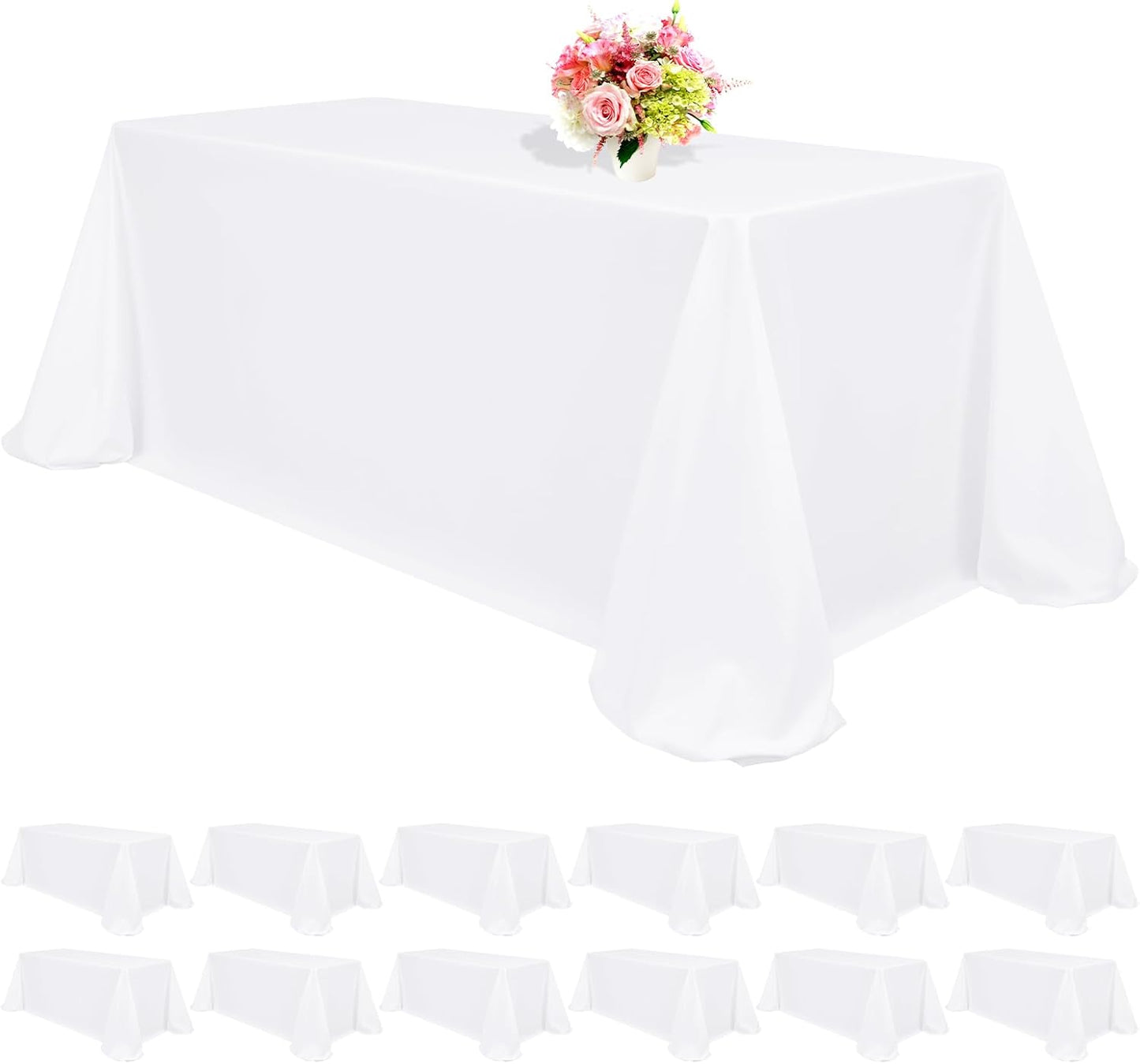 12 Pack Black Square Tablecloths 52 x 52 Inch, Table Cloth for Square Table, Stain and Wrinkle Resistant Washable Fabric Table Cloth, Polyester Tablecloth for Restaurant Banquet Party