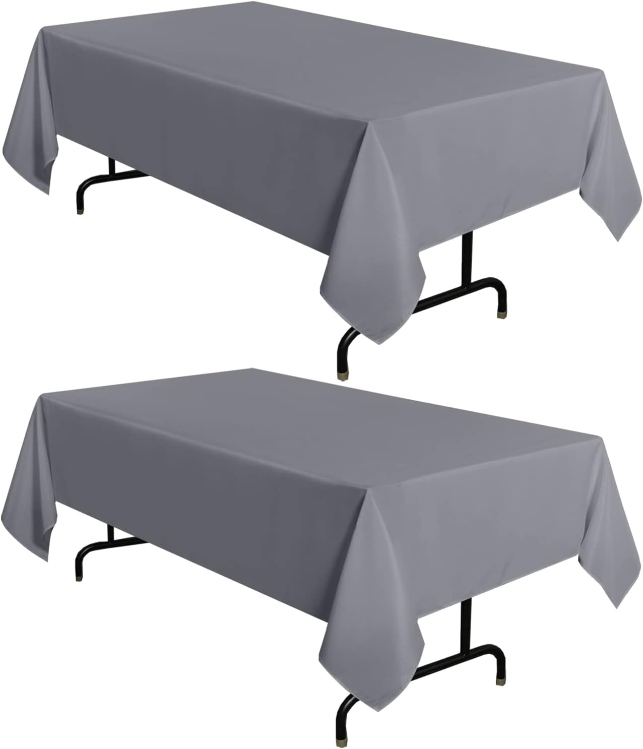 sancua 6 Pack White Tablecloth 90 x 156 Inch - Rectangle Table Cloth for 8 Feet Tables Stain and Wrinkle Resistant Washable Polyester Table Cover for Dining Wedding Banquet Party Buffet Restaurant