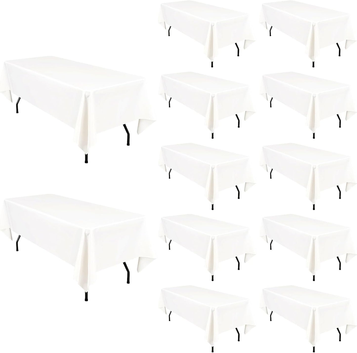 Pesonlook 12 Packs Square Tablecloth, 52×52 Inch Polyester Washable Square Polyester Table Cover for Tables/Buffet/Wedding/Party/Restaurant(Black)
