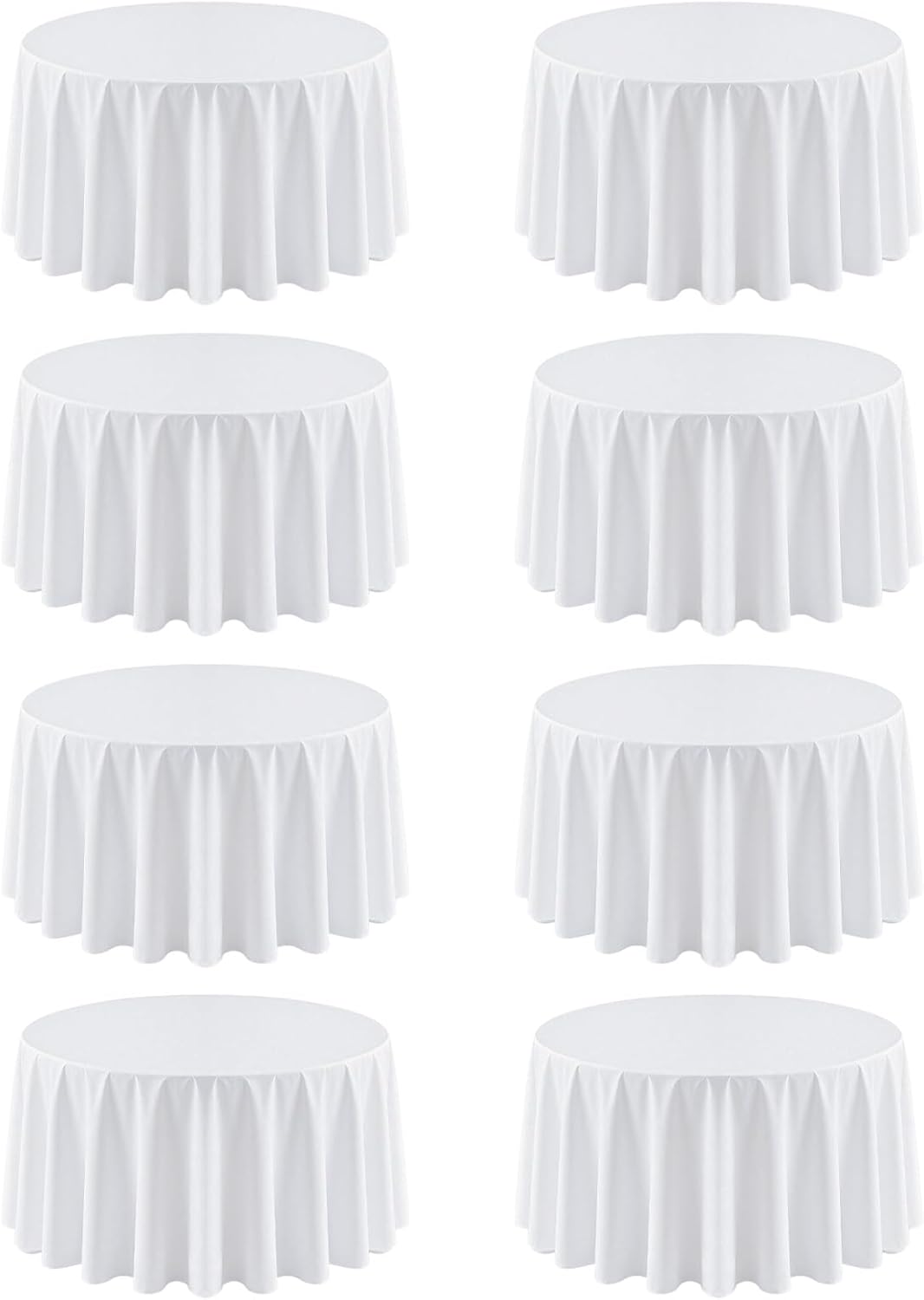 8 Pack Black Tablecloth 60 x 102 Inch Polyester Table Cloth for 6 Foot Rectangle Tables, Wrinkle Resistant Washable Decorative Fabric Table Covers for Wedding Party Banquet Buffet and Camping
