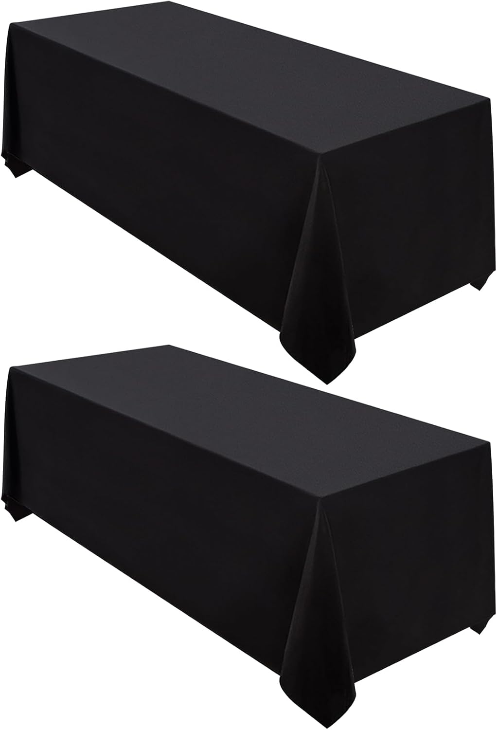 Surmente 5 Pack Black Tablecloth 90 x 132-inch Rectangular Polyester Table Cloth for Weddings, Banquets, or Restaurants