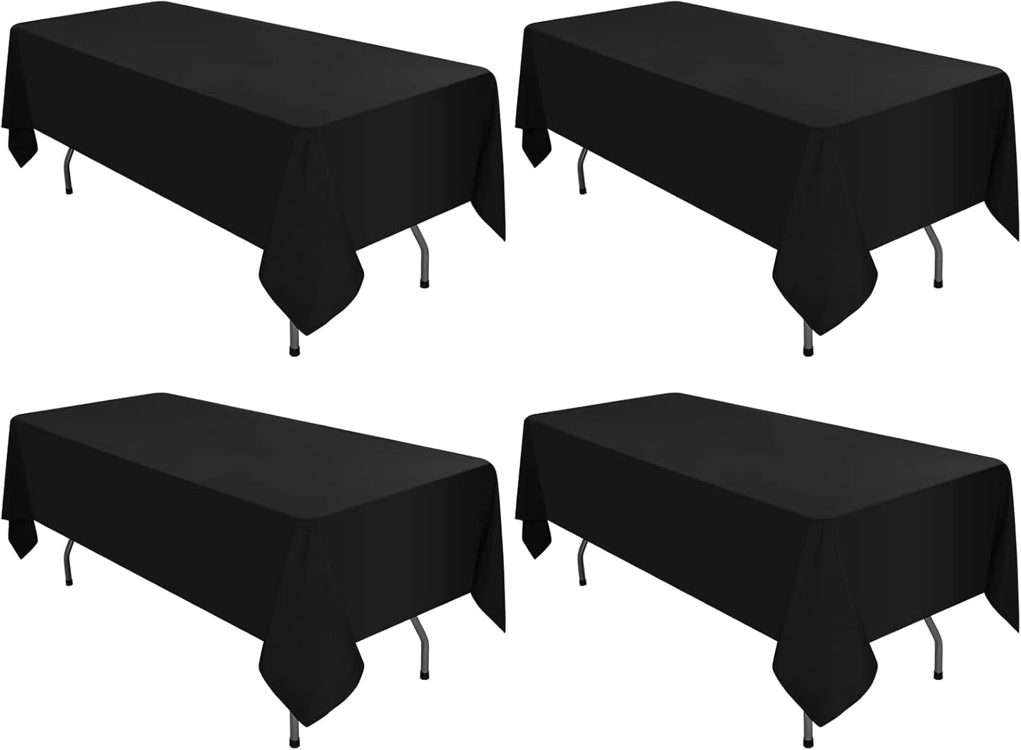 12 Pack Black Square Tablecloths 52 x 52 Inch, Table Cloth for Square Table, Stain and Wrinkle Resistant Washable Fabric Table Cloth, Polyester Tablecloth for Restaurant Banquet Party