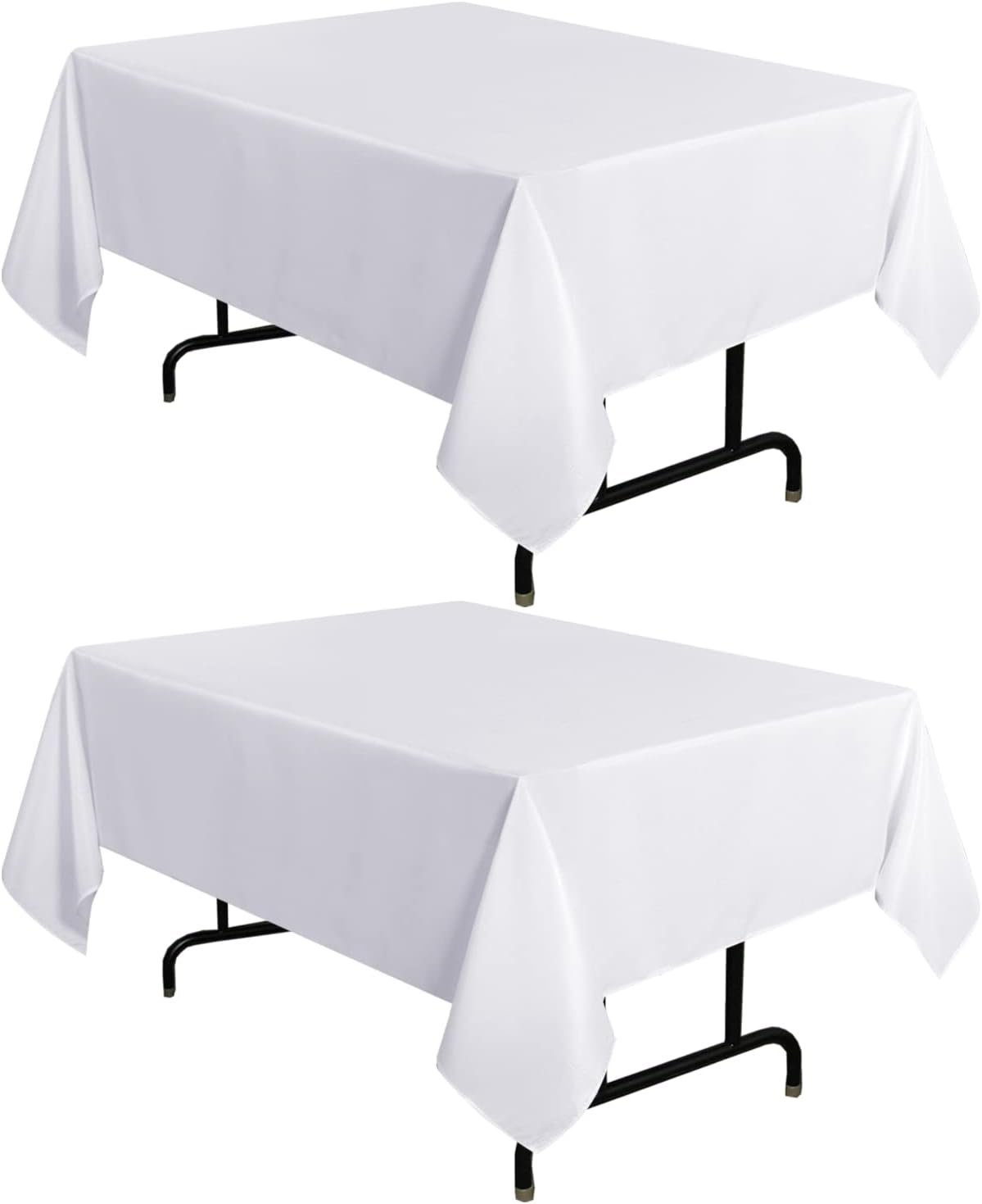 sancua 6 Pack White Tablecloth 90 x 156 Inch - Rectangle Table Cloth for 8 Feet Tables Stain and Wrinkle Resistant Washable Polyester Table Cover for Dining Wedding Banquet Party Buffet Restaurant