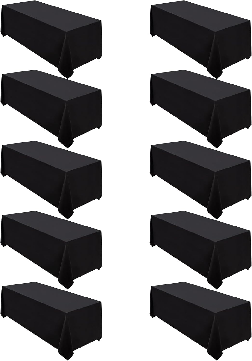 Surmente 5 Pack Black Tablecloth 90 x 132-inch Rectangular Polyester Table Cloth for Weddings, Banquets, or Restaurants
