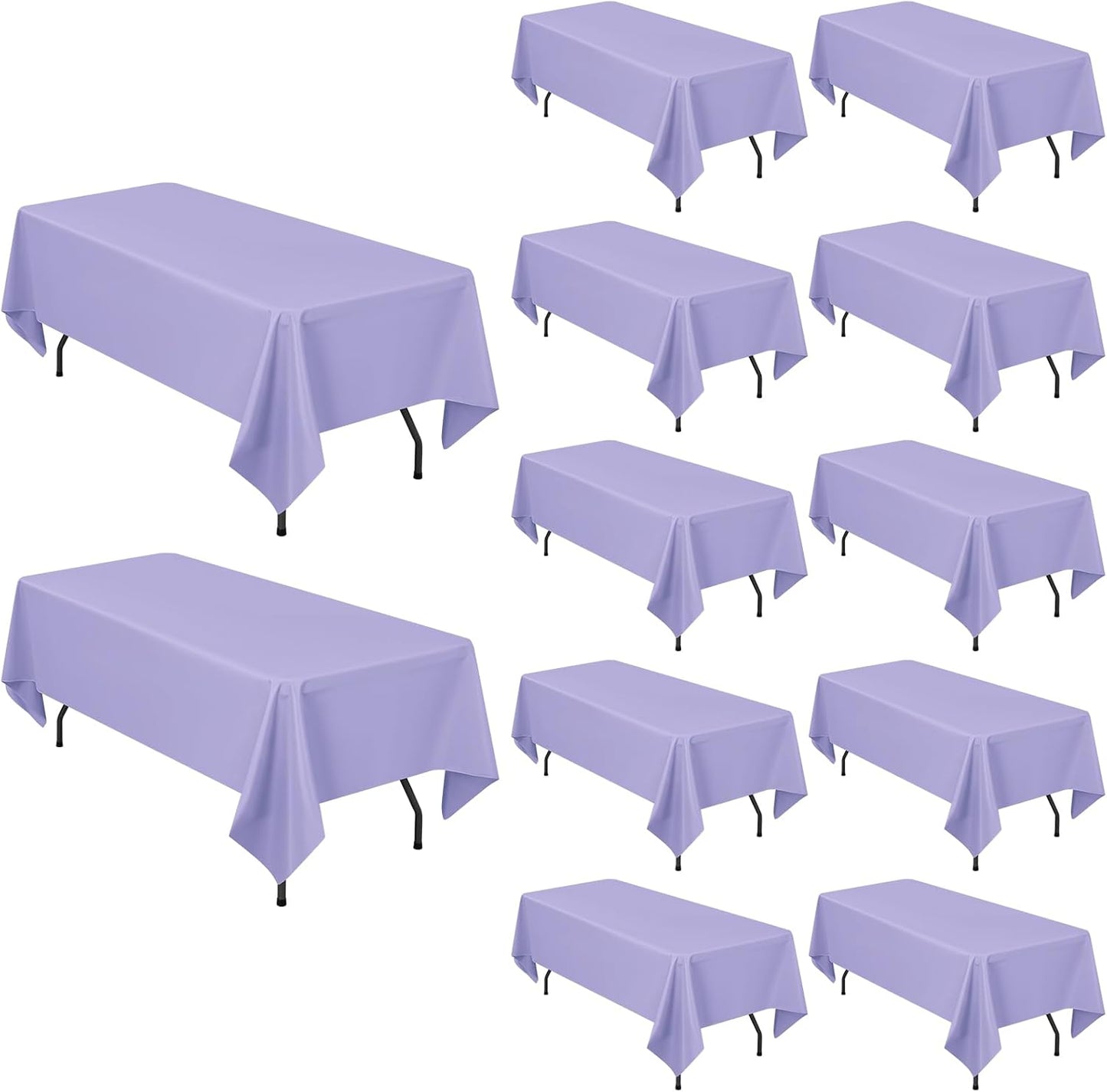 Pesonlook 12 Packs Square Tablecloth, 52×52 Inch Polyester Washable Square Polyester Table Cover for Tables/Buffet/Wedding/Party/Restaurant(Black)