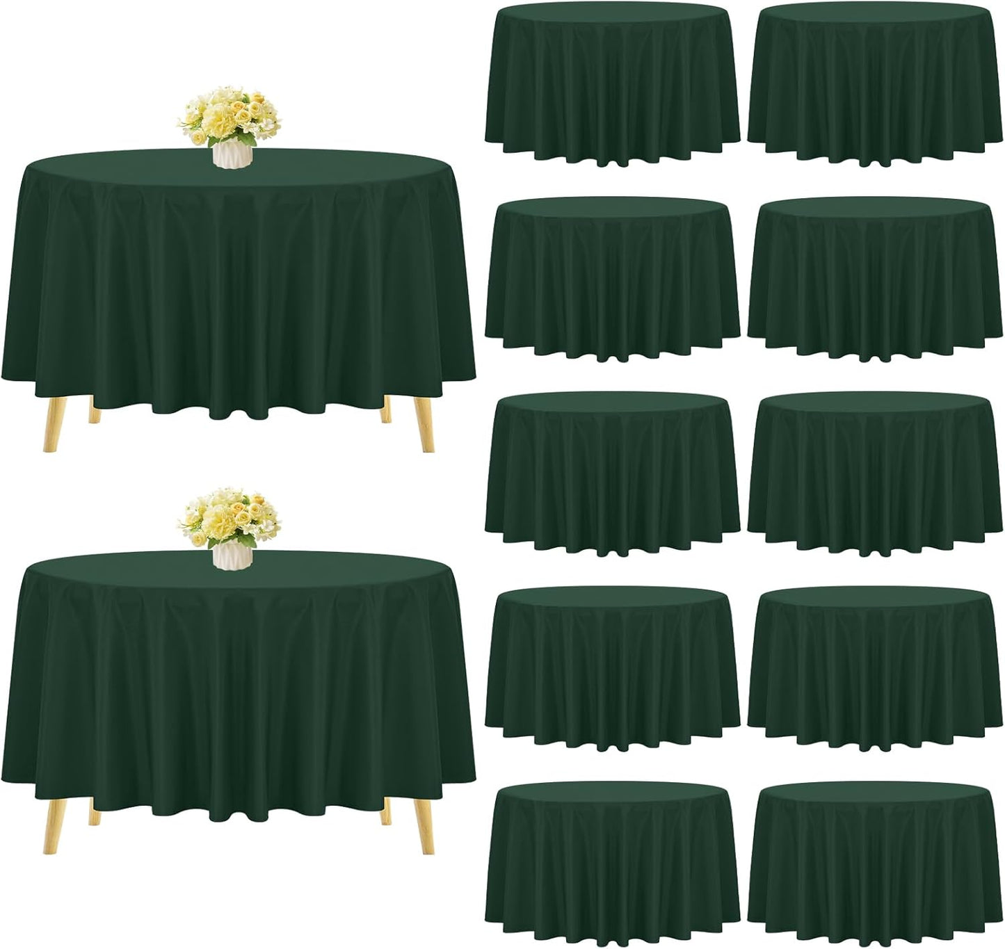 Pesonlook 12 Packs Square Tablecloth, 52×52 Inch Polyester Washable Square Polyester Table Cover for Tables/Buffet/Wedding/Party/Restaurant(Black)