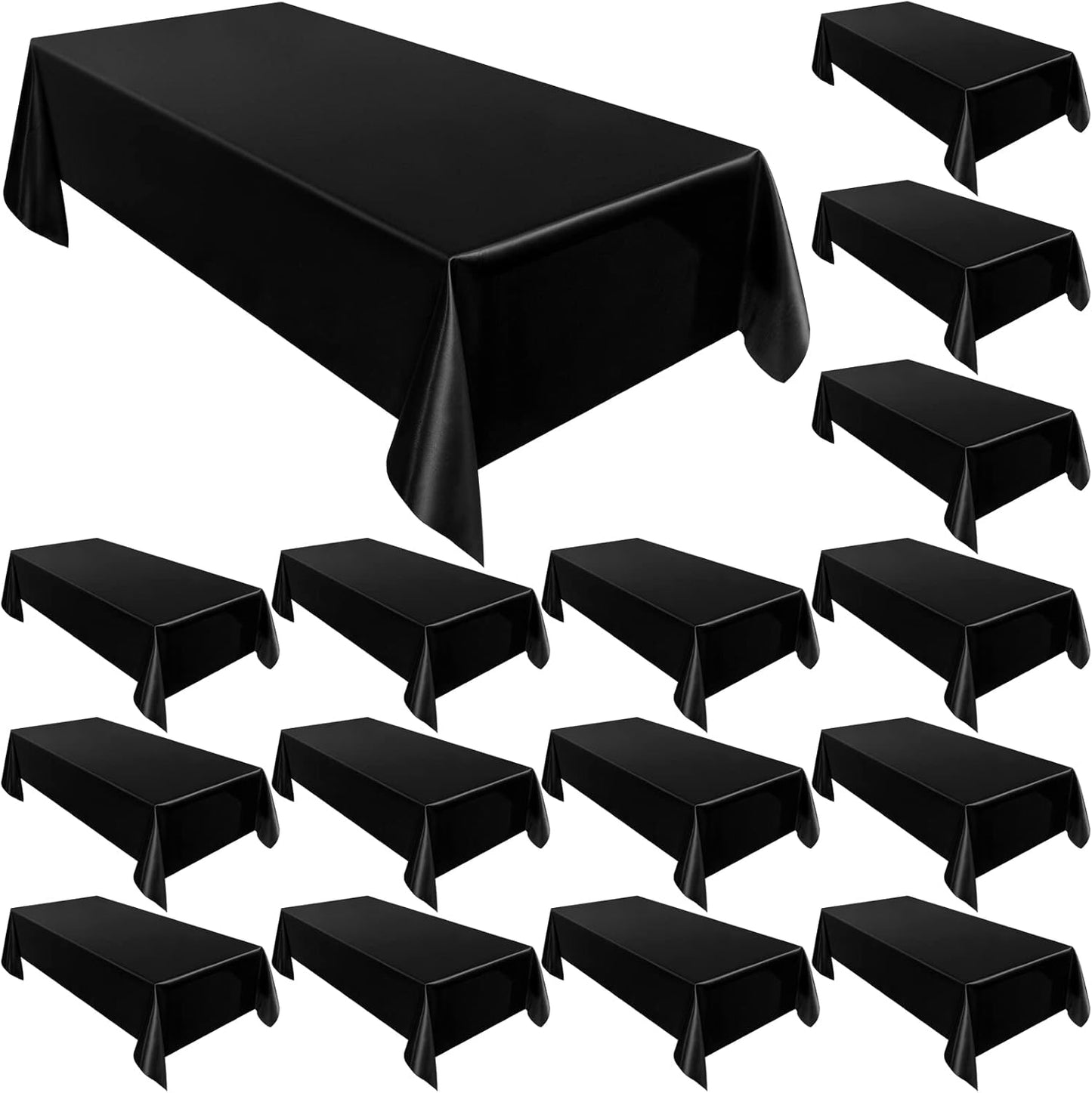Moukeren 18 Pack Rectangle Tablecloths 58 x 102 Inch Table Cloth Reusable Washable Polyester Table Clothes Bulk for 6 ft Tables for Wedding, Party, Restaurant (White)