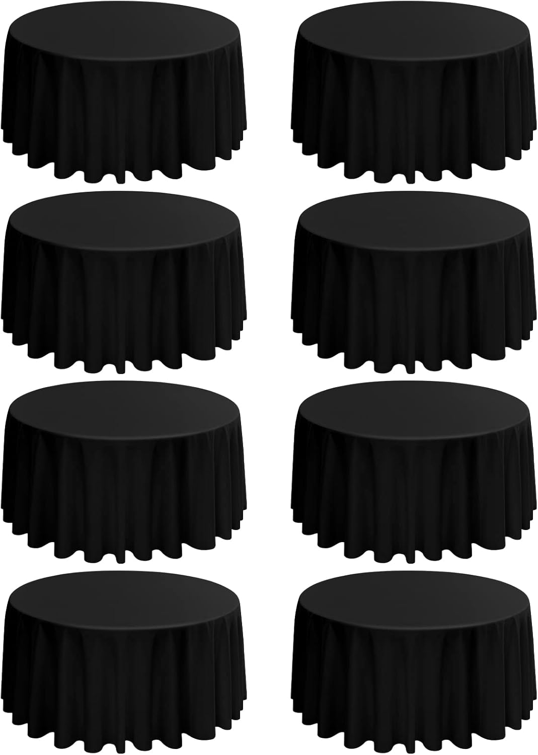 8 Pack Polyester Rectangle Tablecloth 60 x 126 Inch, Black Tablecloth Rectangle for 8 Ft Tables, Stain and Wrinkle Resistant Washable Table Cover for Kitchen Wedding Banquet Restaurant Party
