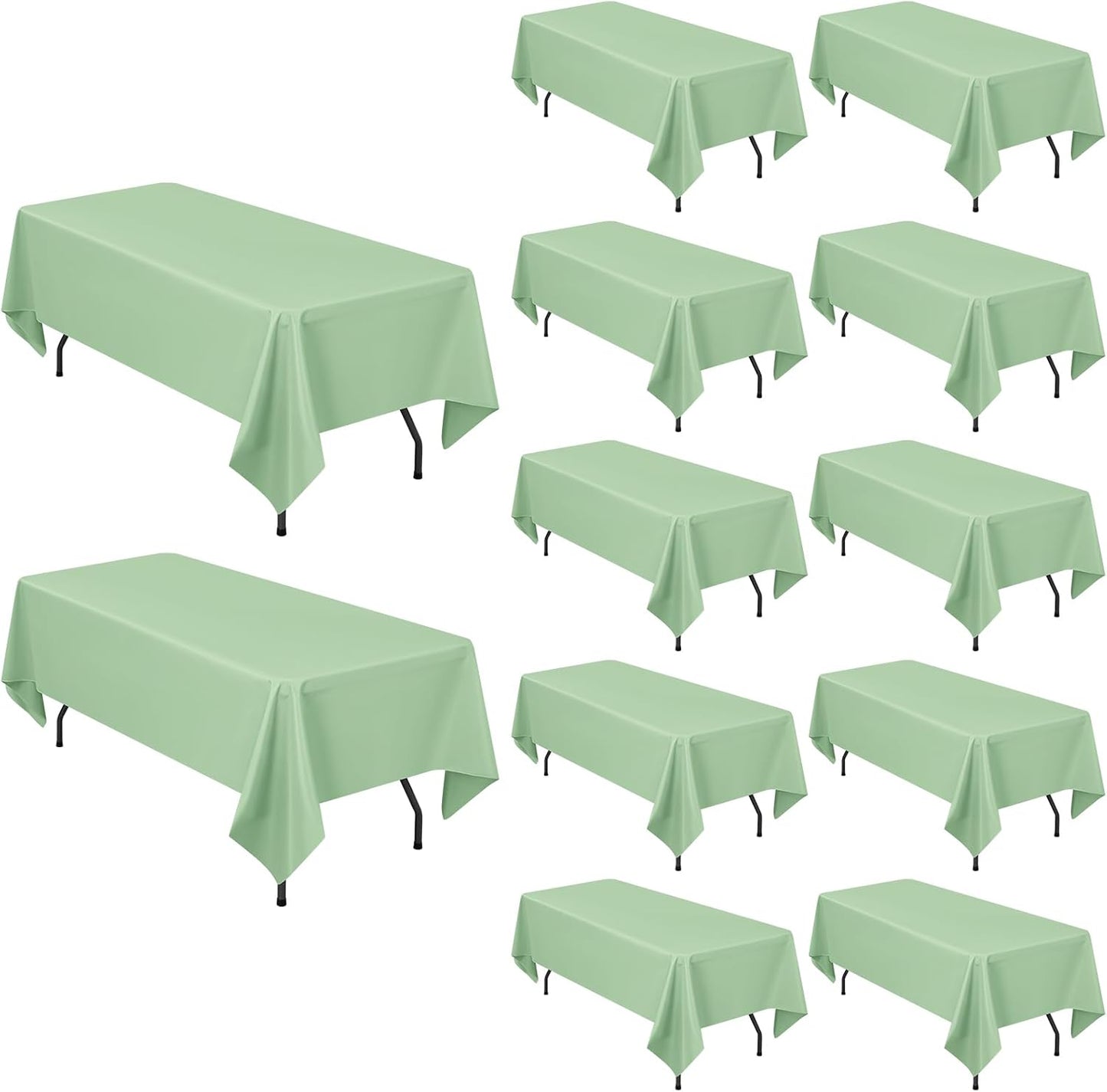 Pesonlook 12 Packs Square Tablecloth, 52×52 Inch Polyester Washable Square Polyester Table Cover for Tables/Buffet/Wedding/Party/Restaurant(Black)