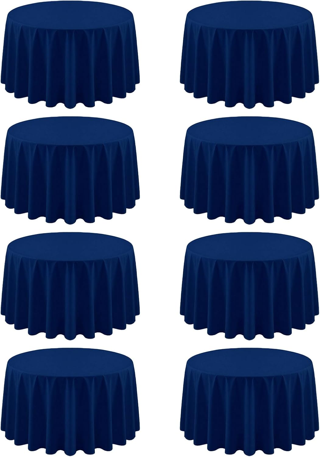 8 Pack Black Tablecloth 60 x 102 Inch Polyester Table Cloth for 6 Foot Rectangle Tables, Wrinkle Resistant Washable Decorative Fabric Table Covers for Wedding Party Banquet Buffet and Camping