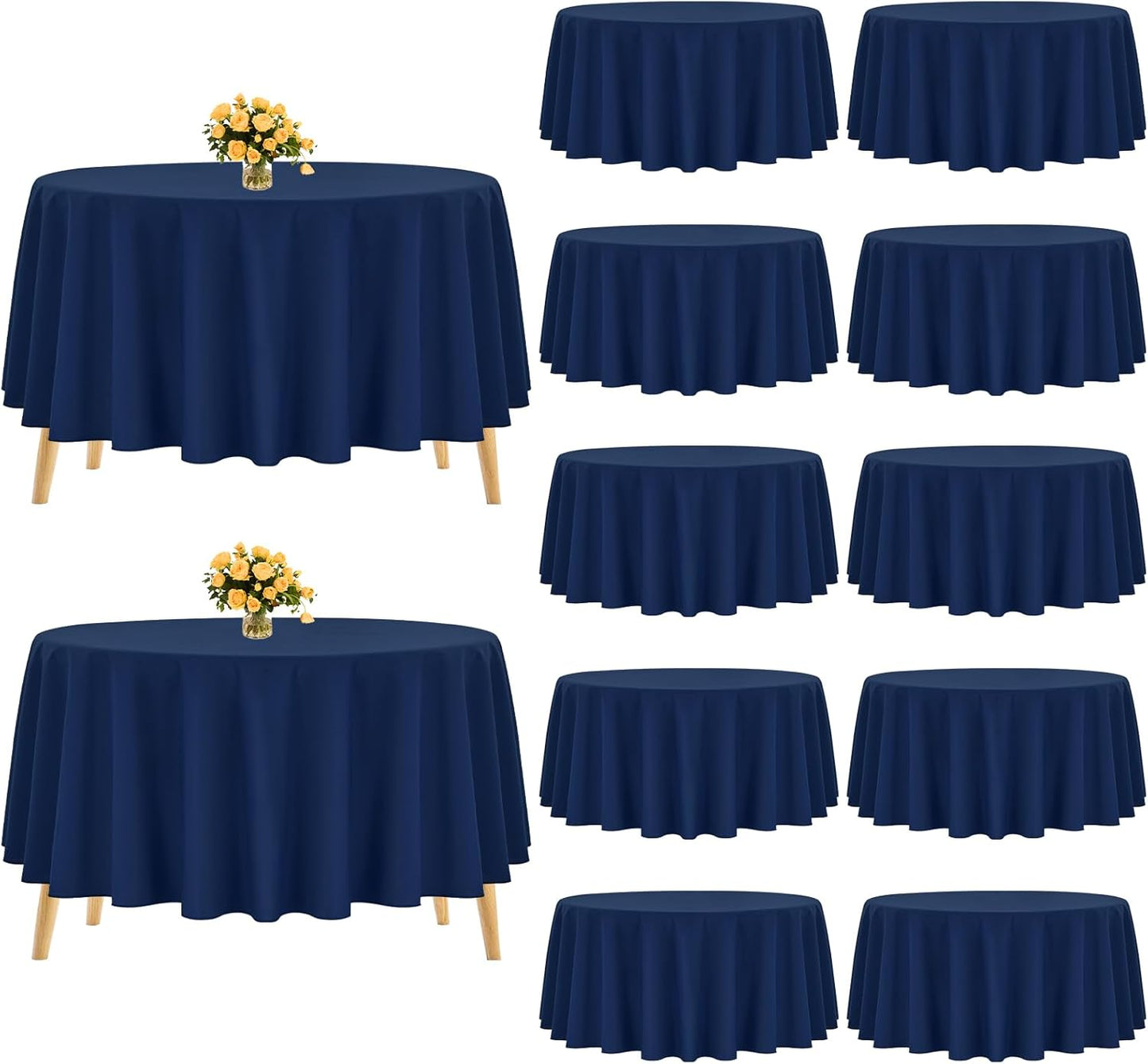 Pesonlook 12 Packs Square Tablecloth, 52×52 Inch Polyester Washable Square Polyester Table Cover for Tables/Buffet/Wedding/Party/Restaurant(Black)