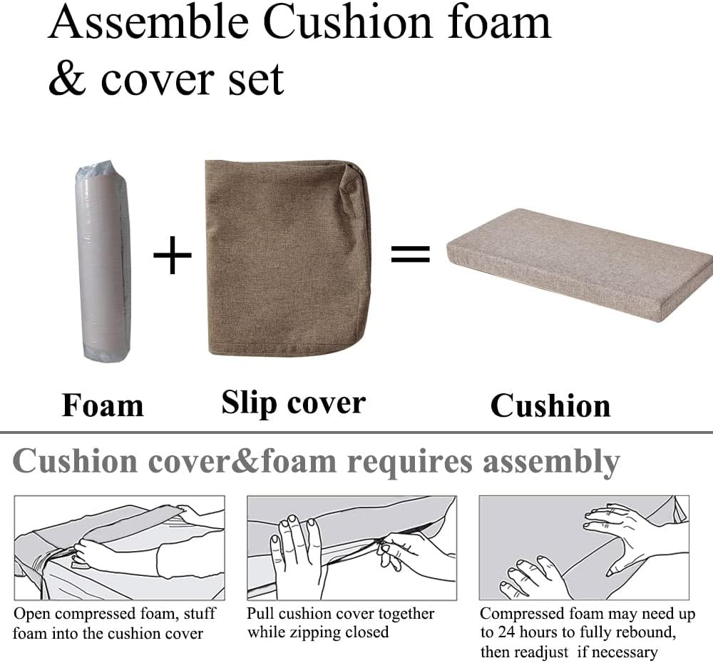18x18 Inch Chair Pads for Dining Chairs Set of 2 with Ties Non Slip Washable Seat Cushion with Zipper Indoor Round Back Chair Cushions for Kitchen, Khaki