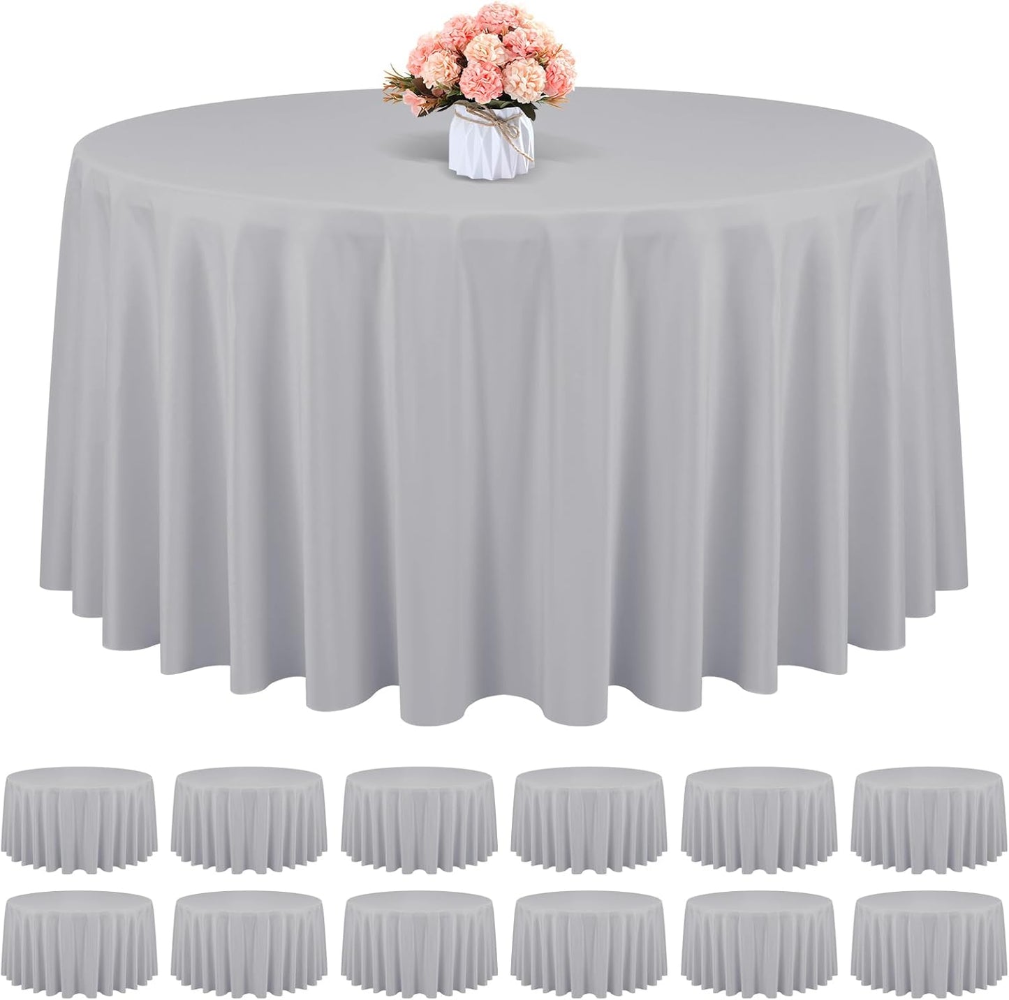 12 Pack Black Square Tablecloths 52 x 52 Inch, Table Cloth for Square Table, Stain and Wrinkle Resistant Washable Fabric Table Cloth, Polyester Tablecloth for Restaurant Banquet Party