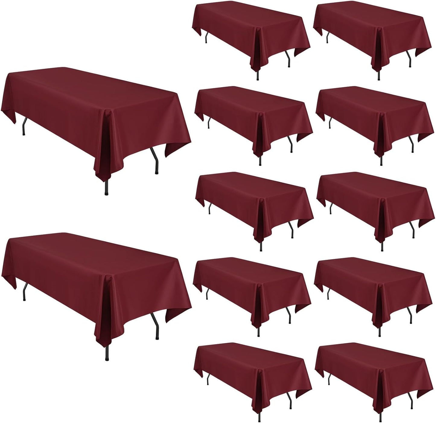 Pesonlook 12 Packs Square Tablecloth, 52×52 Inch Polyester Washable Square Polyester Table Cover for Tables/Buffet/Wedding/Party/Restaurant(Black)