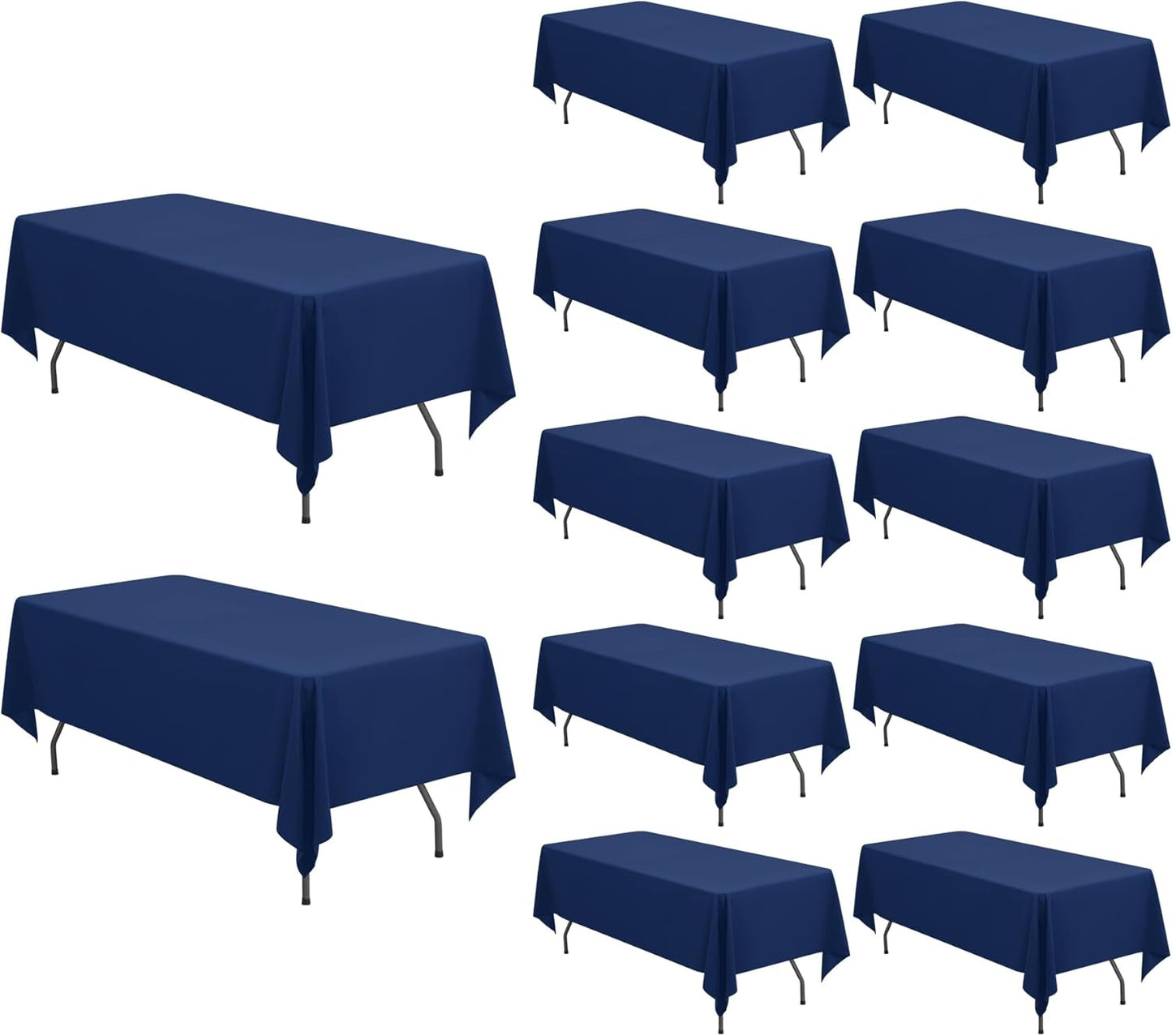Pesonlook 12 Packs Square Tablecloth, 52×52 Inch Polyester Washable Square Polyester Table Cover for Tables/Buffet/Wedding/Party/Restaurant(Black)