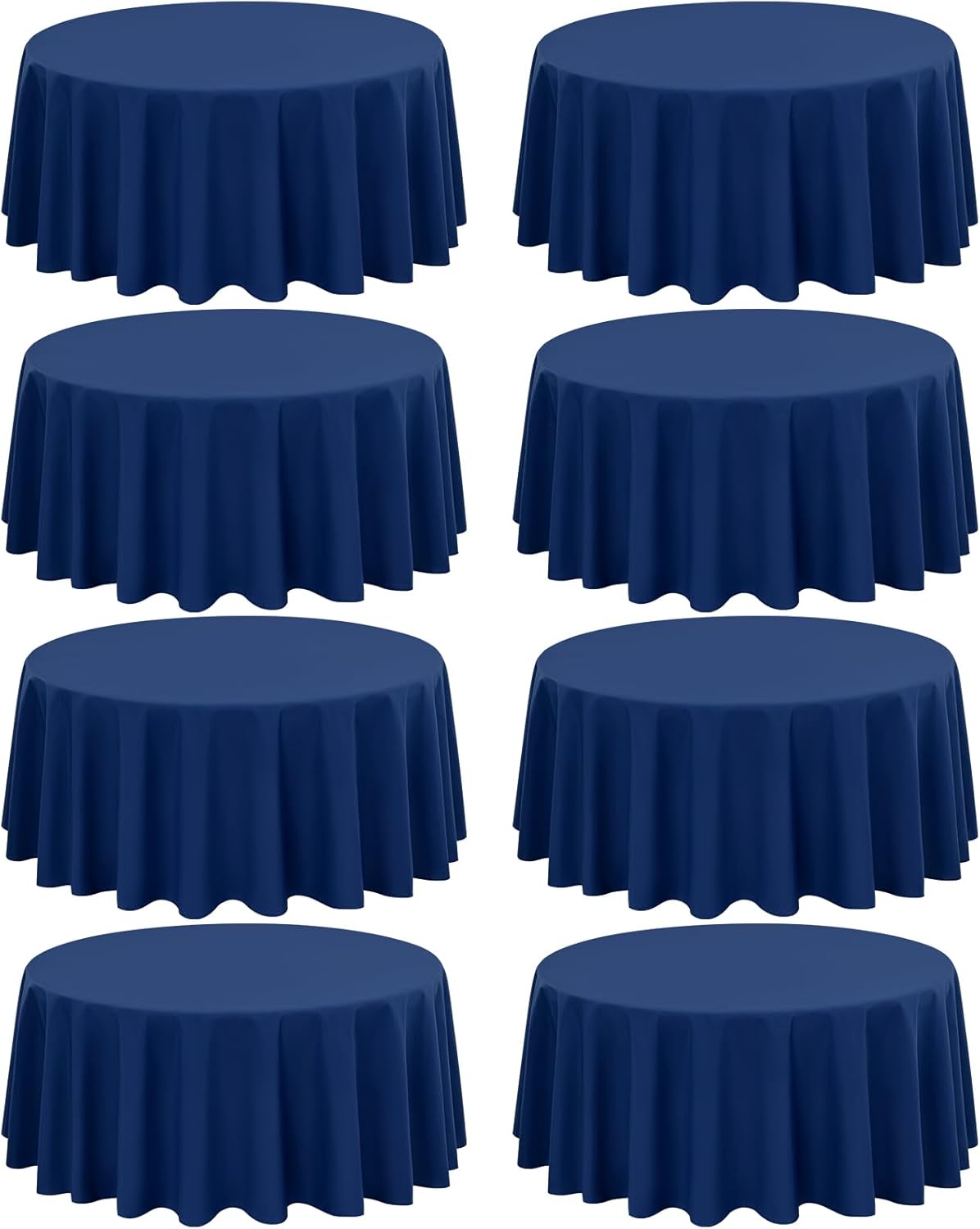 8 Pack Polyester Rectangle Tablecloth 60 x 126 Inch, Black Tablecloth Rectangle for 8 Ft Tables, Stain and Wrinkle Resistant Washable Table Cover for Kitchen Wedding Banquet Restaurant Party