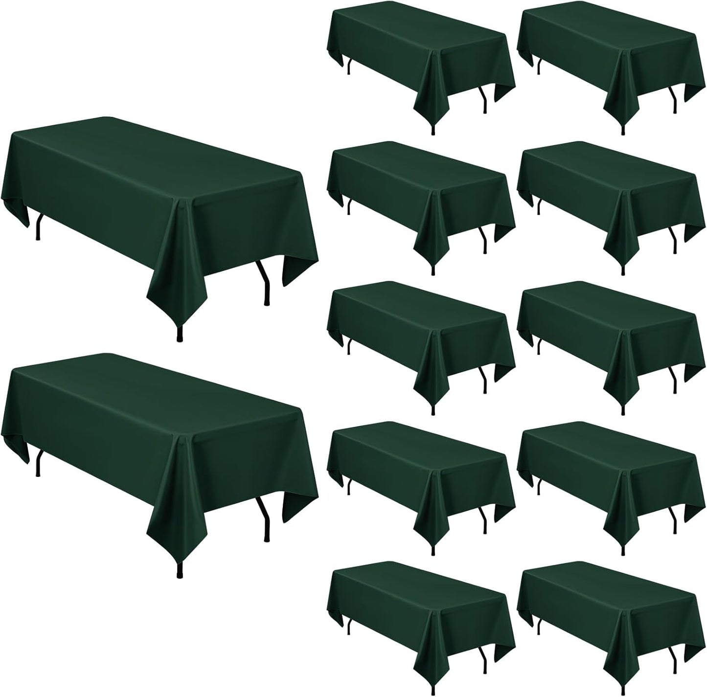 Pesonlook 12 Packs Square Tablecloth, 52×52 Inch Polyester Washable Square Polyester Table Cover for Tables/Buffet/Wedding/Party/Restaurant(Black)