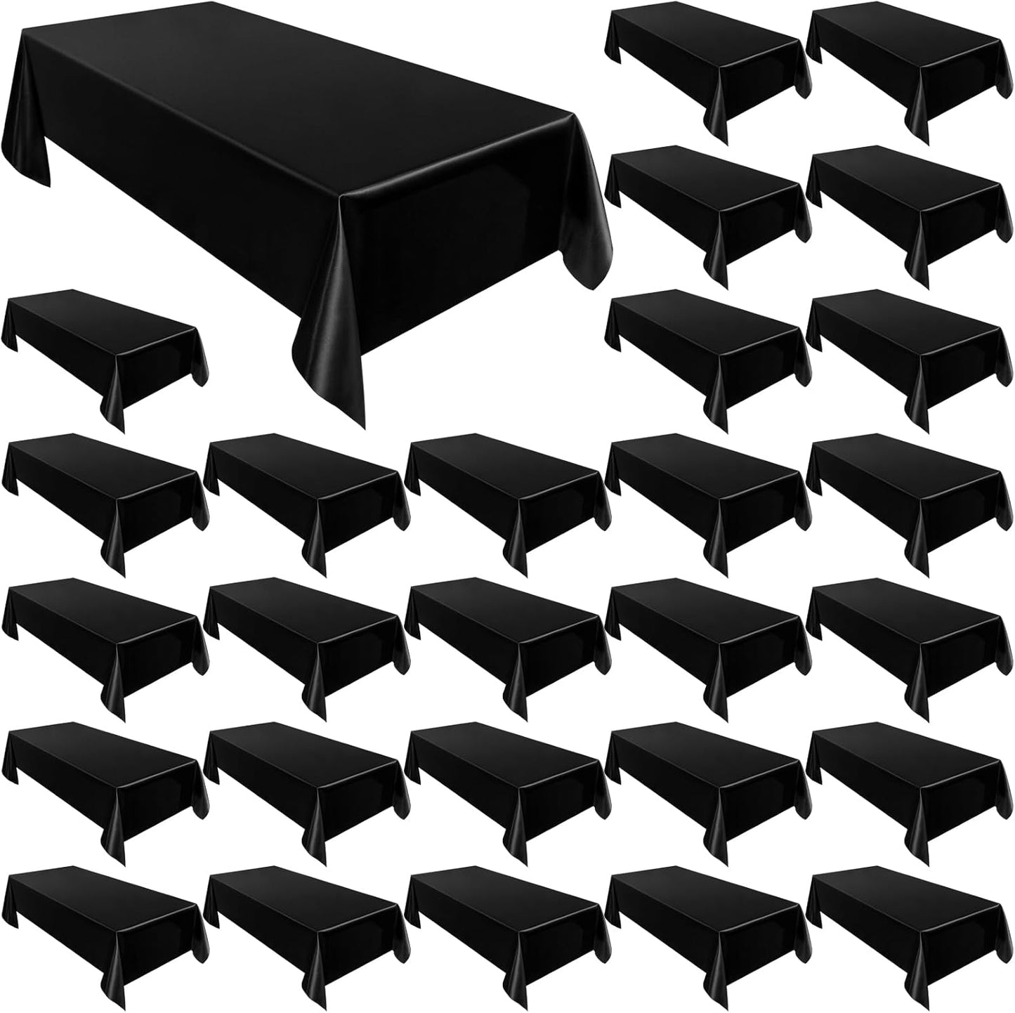 Moukeren 18 Pack Rectangle Tablecloths 58 x 102 Inch Table Cloth Reusable Washable Polyester Table Clothes Bulk for 6 ft Tables for Wedding, Party, Restaurant (White)