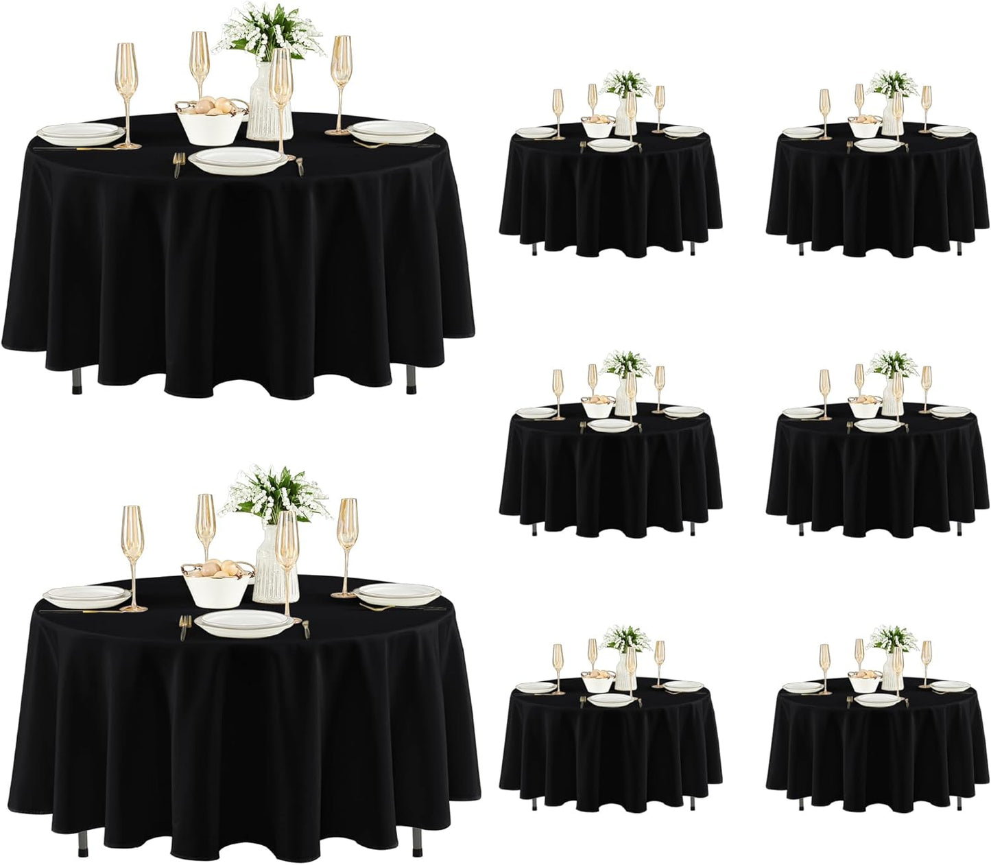 Fitable 8 Pack Table Cloth Rectangle Table: Stain and Wrinkle Resistant Tablecloth Rectangular, Washable Polyester Tablecloths for Wedding Party Dining Banquet Event Catering(White, 70x120 Inch)