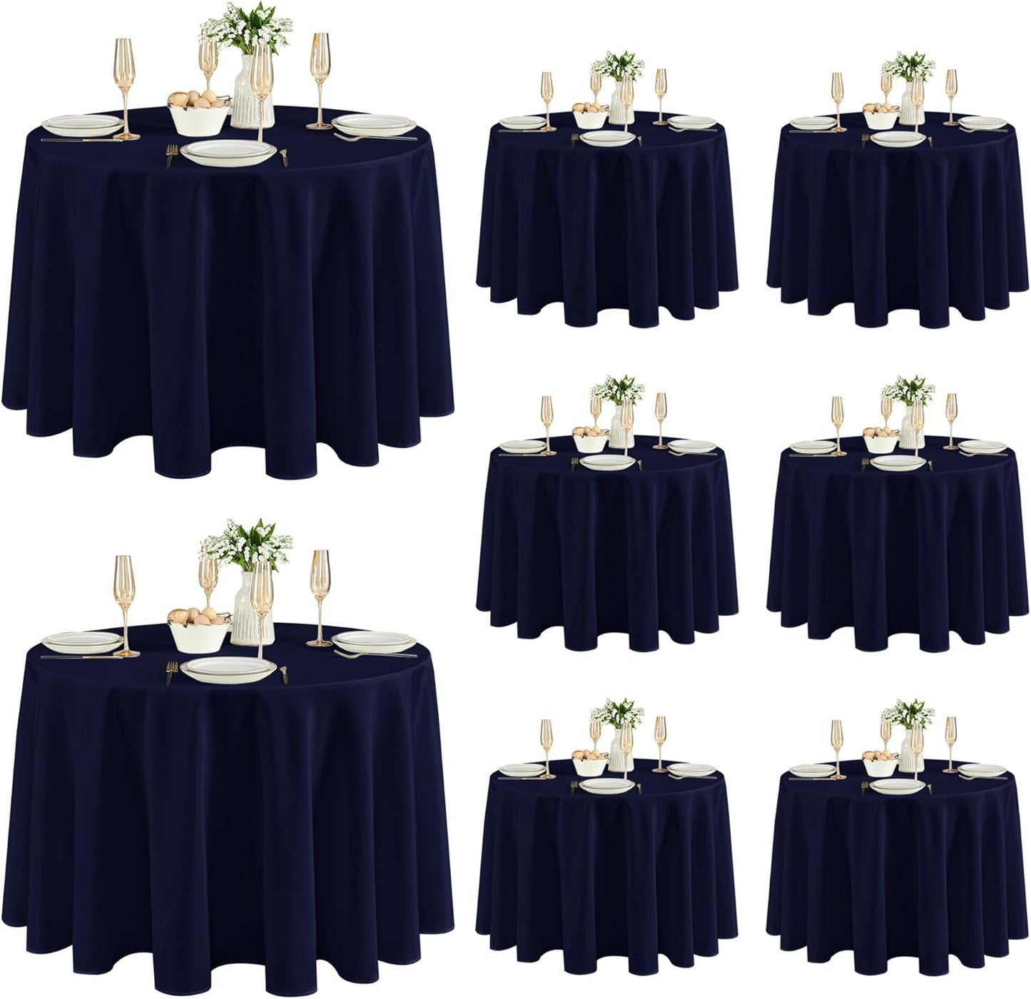 Fitable 8 Pack Table Cloth Rectangle Table: Stain and Wrinkle Resistant Tablecloth Rectangular, Washable Polyester Tablecloths for Wedding Party Dining Banquet Event Catering(White, 70x120 Inch)