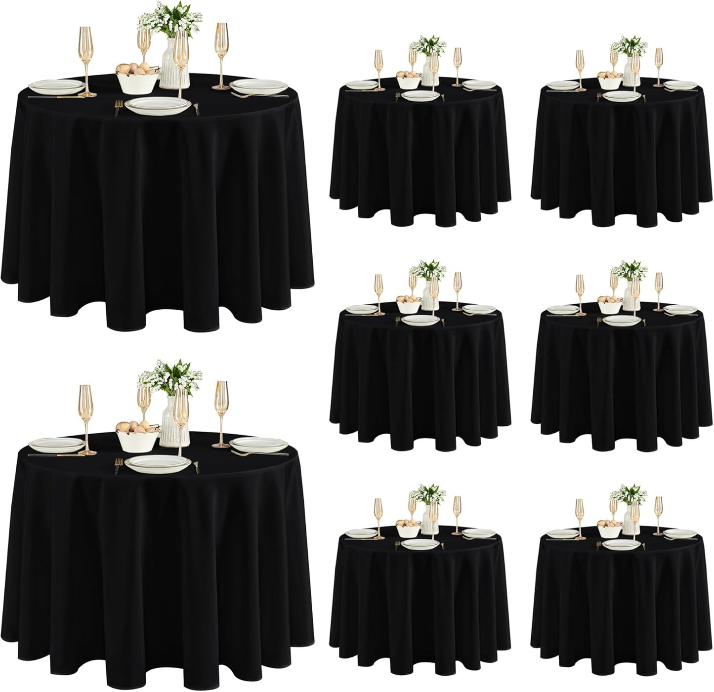 Fitable 8 Pack Table Cloth Rectangle Table: Stain and Wrinkle Resistant Tablecloth Rectangular, Washable Polyester Tablecloths for Wedding Party Dining Banquet Event Catering(White, 70x120 Inch)
