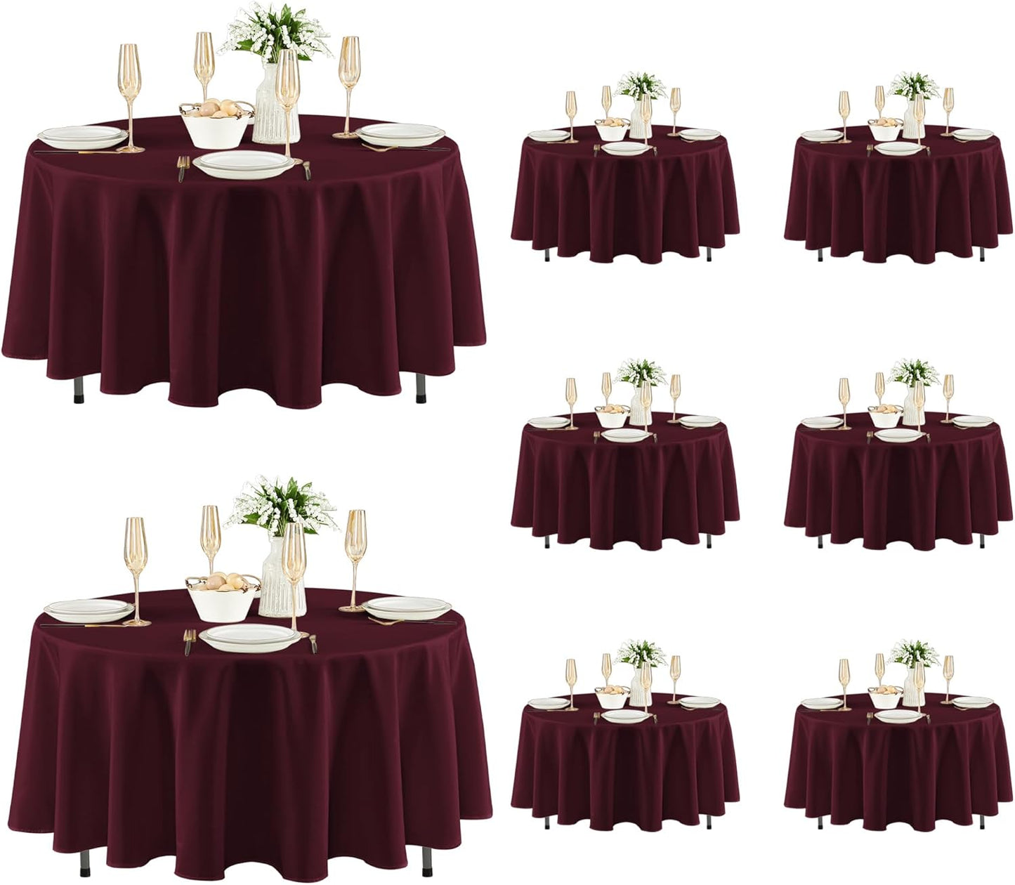 Fitable 8 Pack Table Cloth Rectangle Table: Stain and Wrinkle Resistant Tablecloth Rectangular, Washable Polyester Tablecloths for Wedding Party Dining Banquet Event Catering(White, 70x120 Inch)