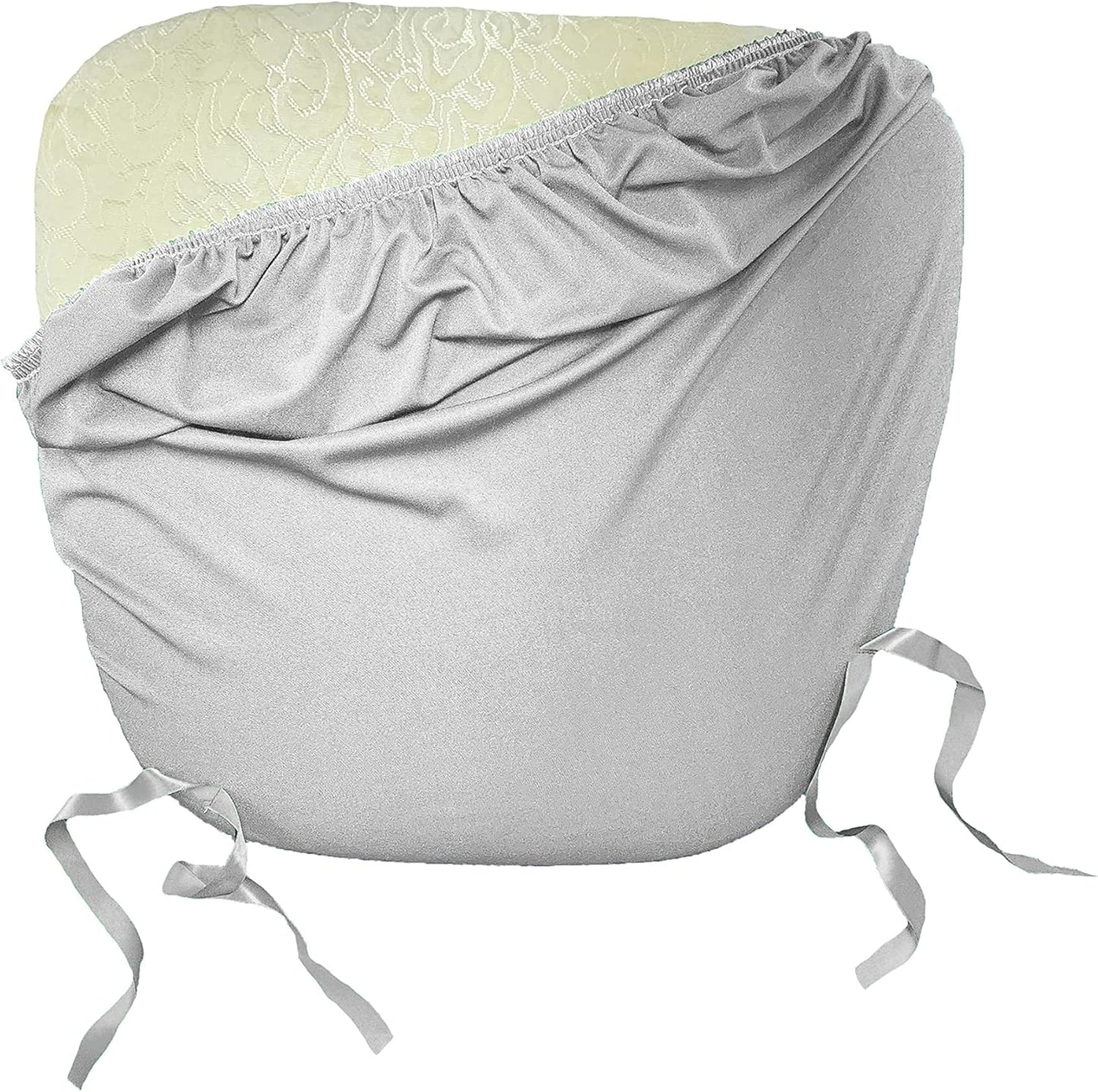 LA Linen Pack-4 Spandex Chiavari Chair Cushion Cover,White
