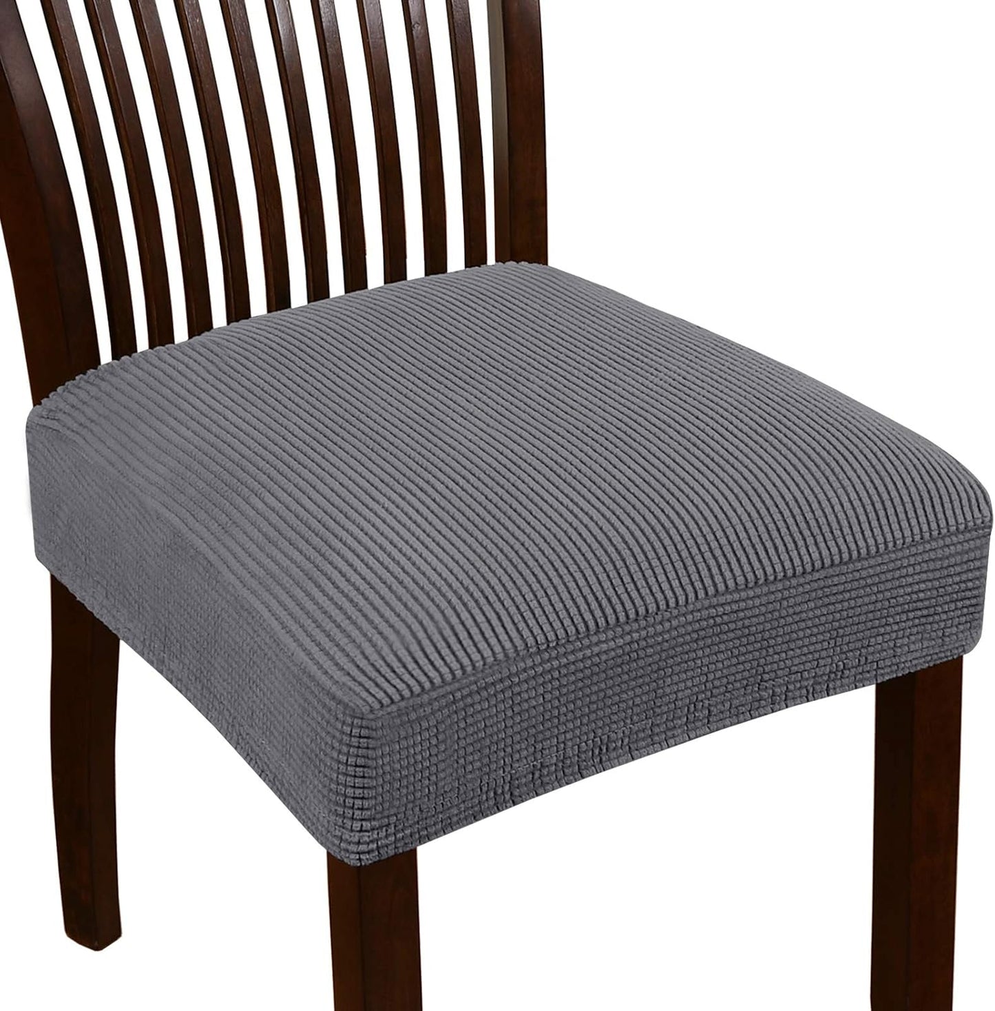 Turquoize Stretch Dining Chair Covers Seat Covers for Dining Room Chair Covers Set of 6,Removable Washable Kitchen Chair Seat Cushion Slipcovers Protector, Khaki