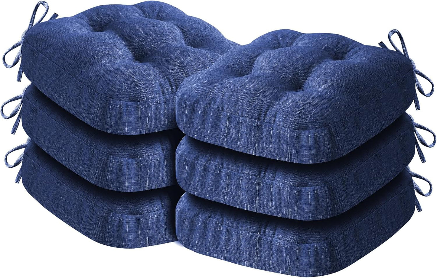 Chair Cushions, Memory Foam Dining Chair Cushions, Tufted Indoor Chair Pads, Set of 4, 16.5' x 16.5' x 3.5', Beige