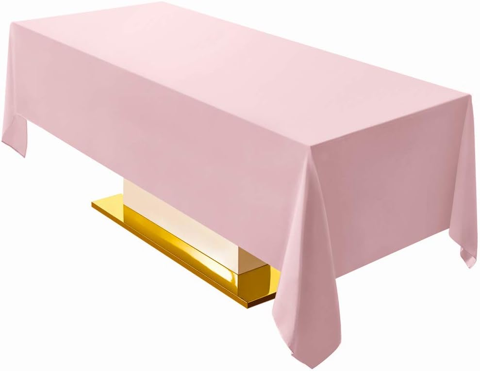 Surmente 5 Pack Black Tablecloth 90 x 132-inch Rectangular Polyester Table Cloth for Weddings, Banquets, or Restaurants