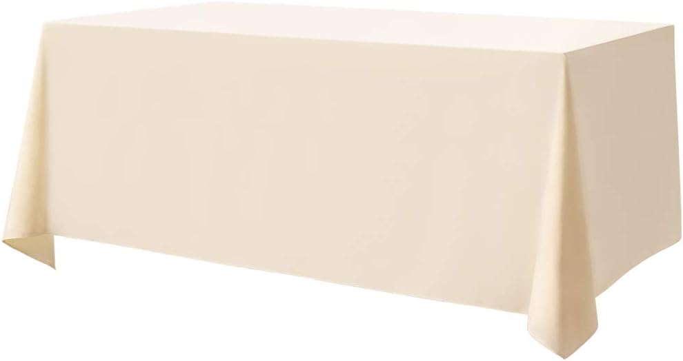 Surmente 5 Pack Black Tablecloth 90 x 132-inch Rectangular Polyester Table Cloth for Weddings, Banquets, or Restaurants