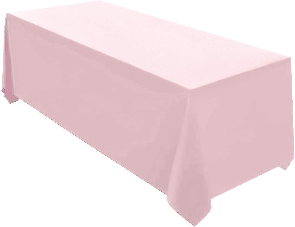 Surmente 5 Pack Black Tablecloth 90 x 132-inch Rectangular Polyester Table Cloth for Weddings, Banquets, or Restaurants