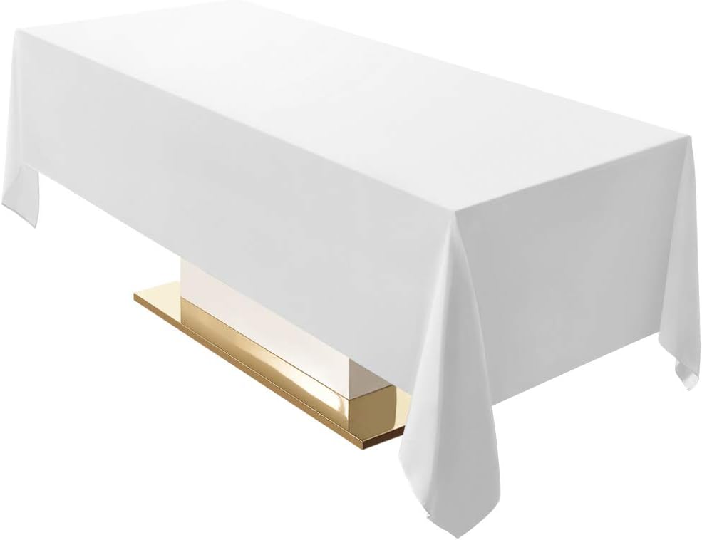 Surmente 5 Pack Black Tablecloth 90 x 132-inch Rectangular Polyester Table Cloth for Weddings, Banquets, or Restaurants