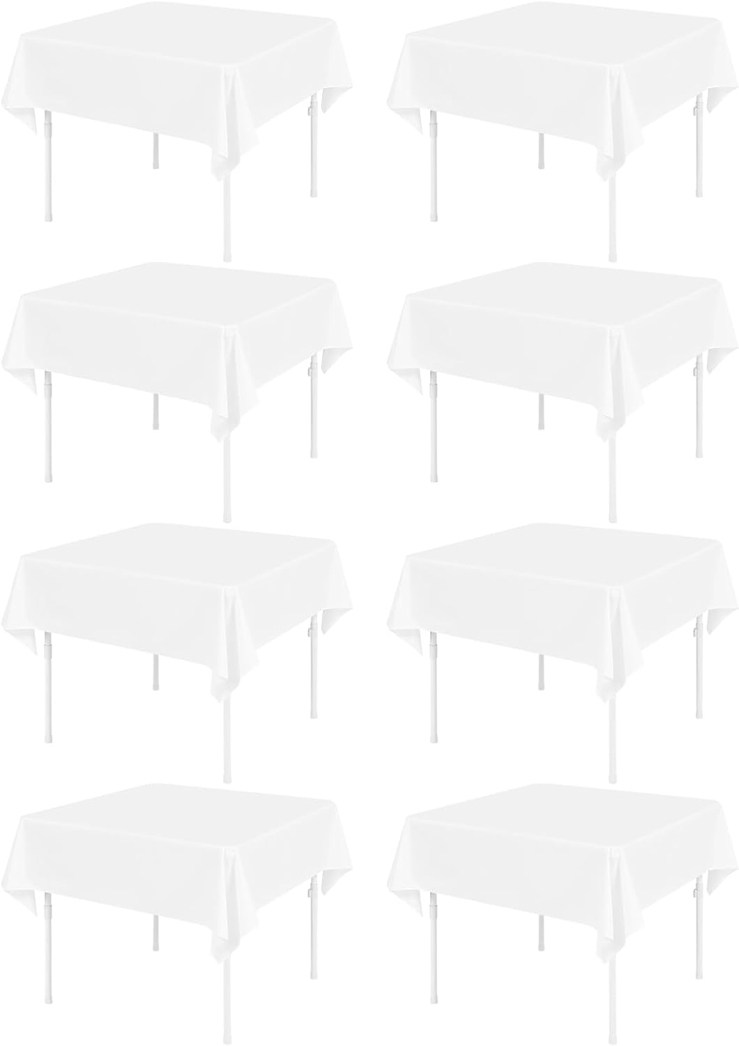 8 Pack Polyester Rectangle Tablecloth 60 x 126 Inch, Black Tablecloth Rectangle for 8 Ft Tables, Stain and Wrinkle Resistant Washable Table Cover for Kitchen Wedding Banquet Restaurant Party