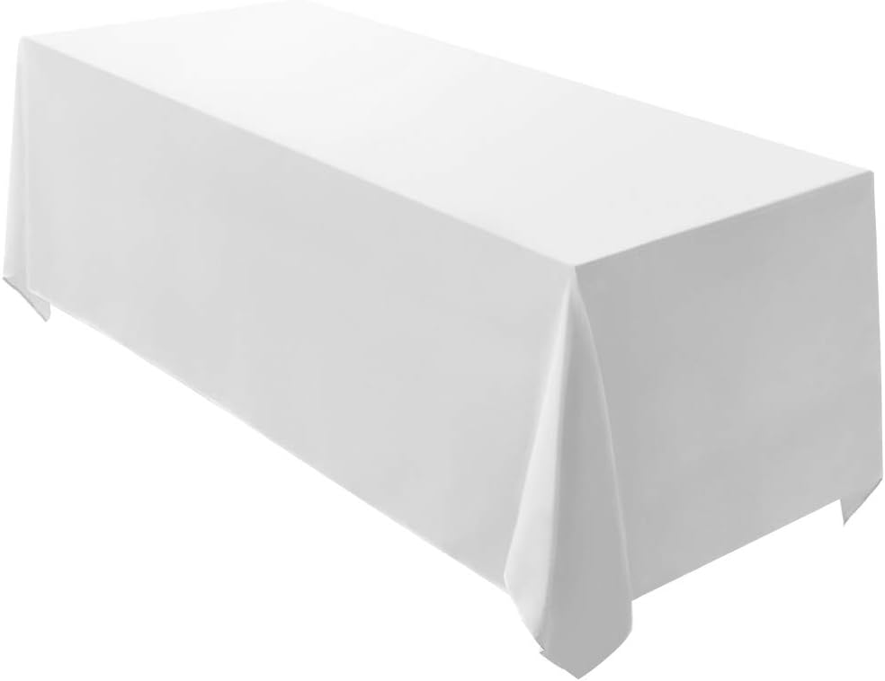 Surmente 5 Pack Black Tablecloth 90 x 132-inch Rectangular Polyester Table Cloth for Weddings, Banquets, or Restaurants