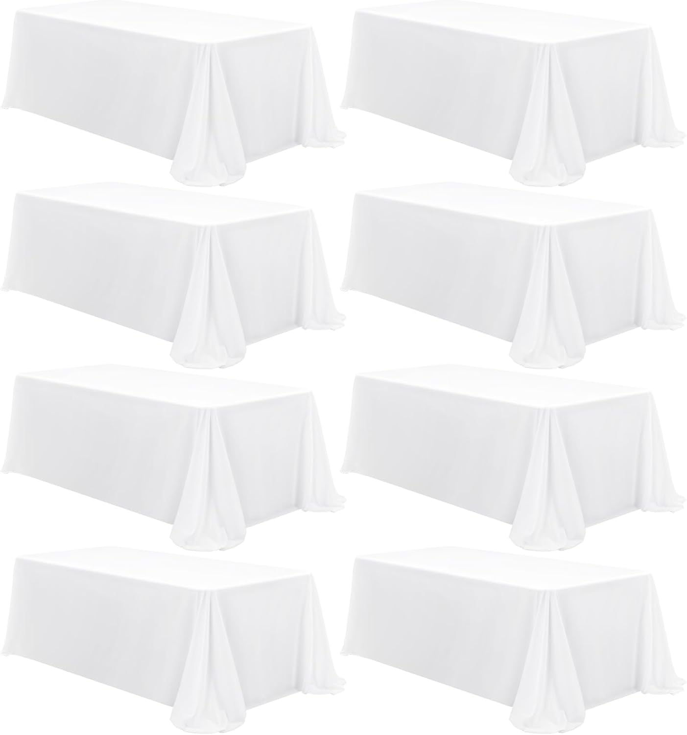 8 Pack Polyester Rectangle Tablecloth 60 x 126 Inch, Black Tablecloth Rectangle for 8 Ft Tables, Stain and Wrinkle Resistant Washable Table Cover for Kitchen Wedding Banquet Restaurant Party