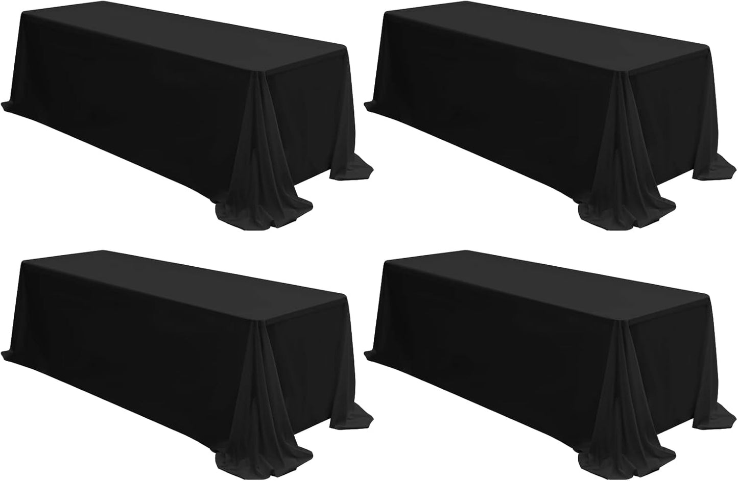 12 Pack Black Square Tablecloths 52 x 52 Inch, Table Cloth for Square Table, Stain and Wrinkle Resistant Washable Fabric Table Cloth, Polyester Tablecloth for Restaurant Banquet Party
