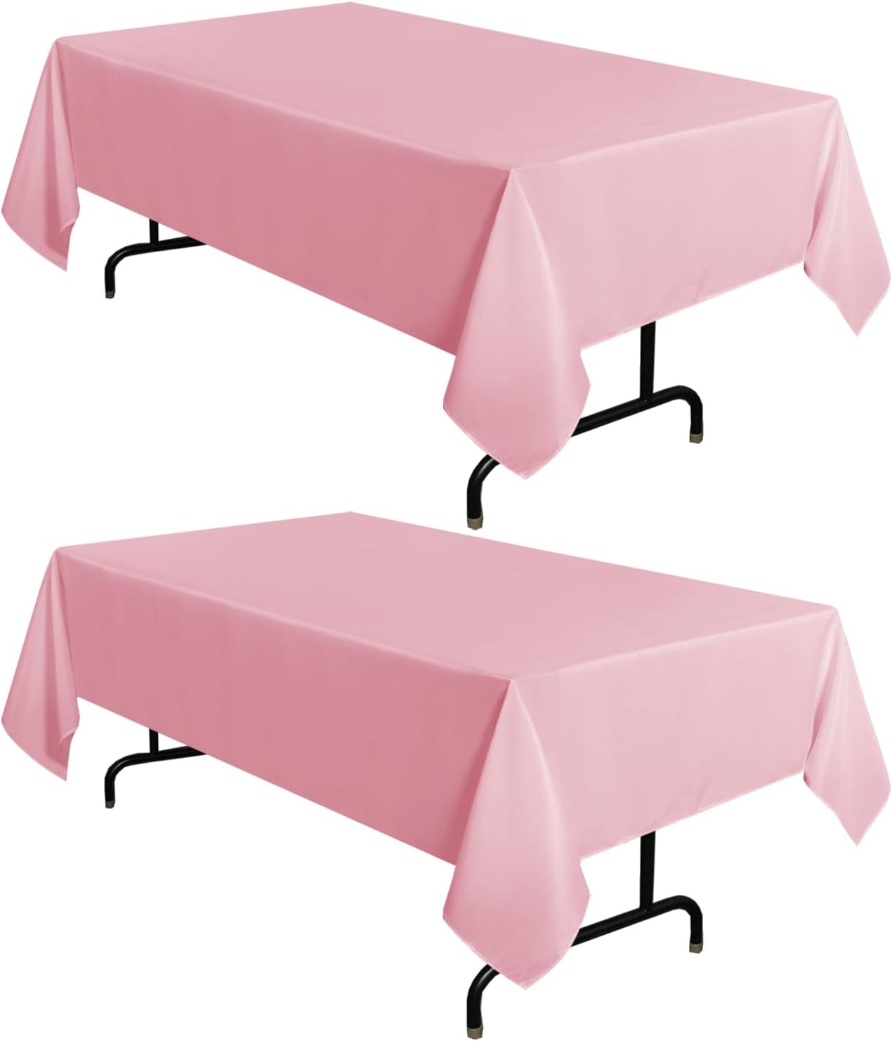 sancua 6 Pack White Tablecloth 90 x 156 Inch - Rectangle Table Cloth for 8 Feet Tables Stain and Wrinkle Resistant Washable Polyester Table Cover for Dining Wedding Banquet Party Buffet Restaurant