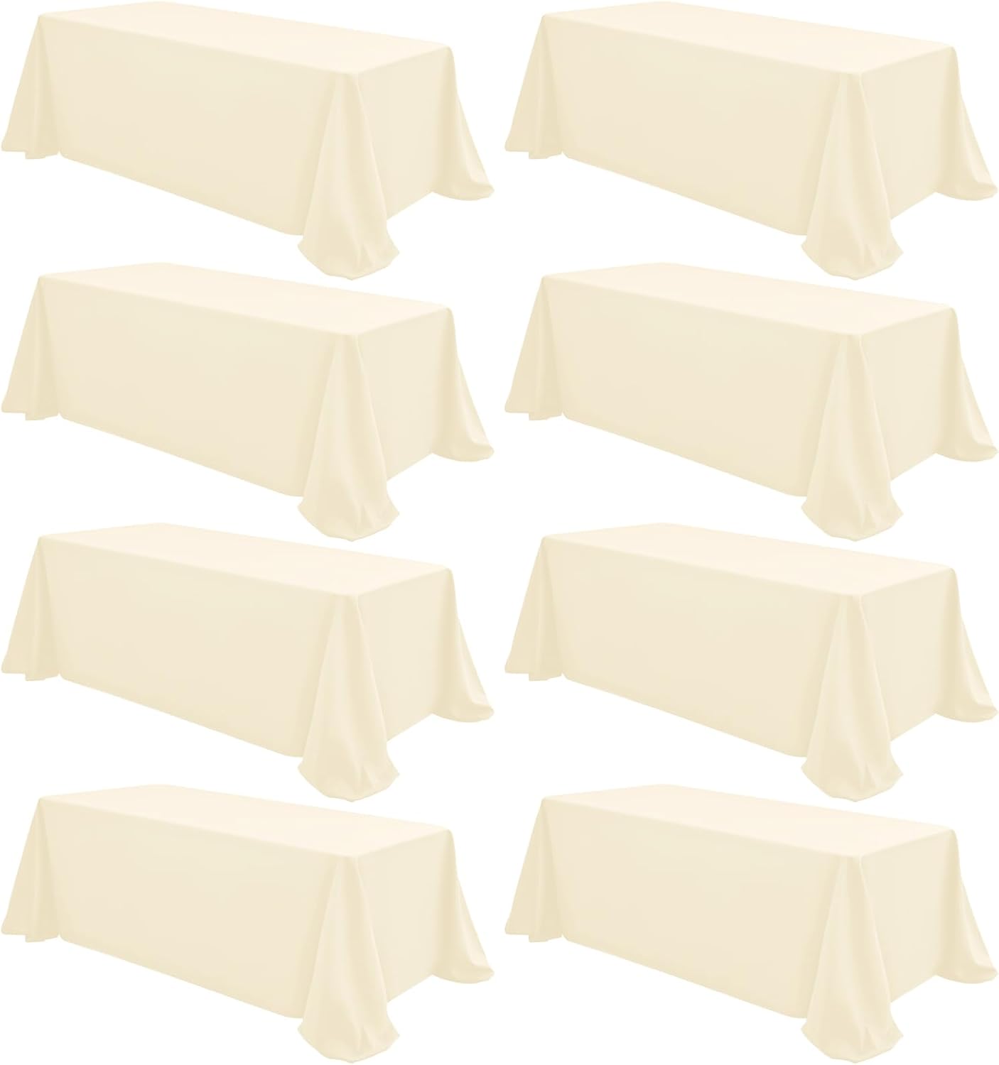 8 Pack Polyester Rectangle Tablecloth 60 x 126 Inch, Black Tablecloth Rectangle for 8 Ft Tables, Stain and Wrinkle Resistant Washable Table Cover for Kitchen Wedding Banquet Restaurant Party