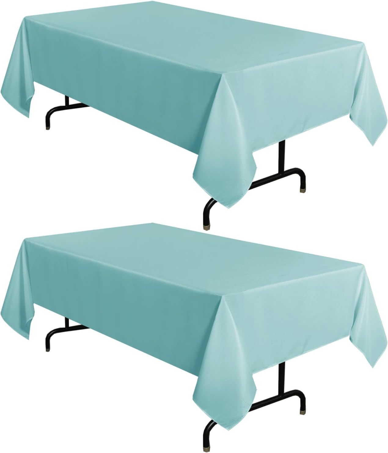 sancua 6 Pack White Tablecloth 90 x 156 Inch - Rectangle Table Cloth for 8 Feet Tables Stain and Wrinkle Resistant Washable Polyester Table Cover for Dining Wedding Banquet Party Buffet Restaurant