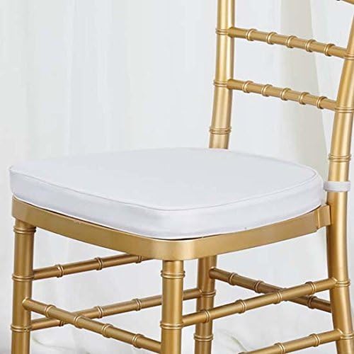 Tableclothsfactory 10PCS White Chiavari Chair Cushion for Wood Resin Chiavari Chairs Party Event Decoration - 2" Thick