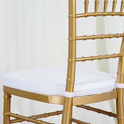 Tableclothsfactory 10PCS White Chiavari Chair Cushion for Wood Resin Chiavari Chairs Party Event Decoration - 2" Thick