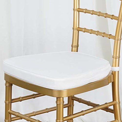 Tableclothsfactory 10PCS White Chiavari Chair Cushion for Wood Resin Chiavari Chairs Party Event Decoration - 2" Thick