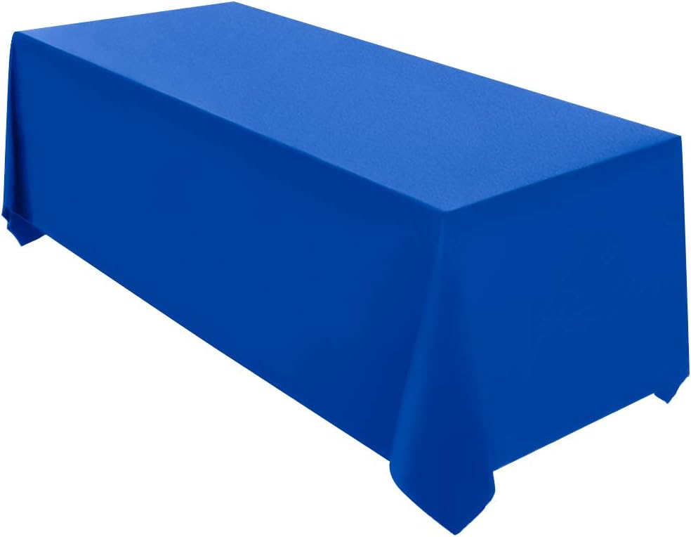 Surmente 5 Pack Black Tablecloth 90 x 132-inch Rectangular Polyester Table Cloth for Weddings, Banquets, or Restaurants