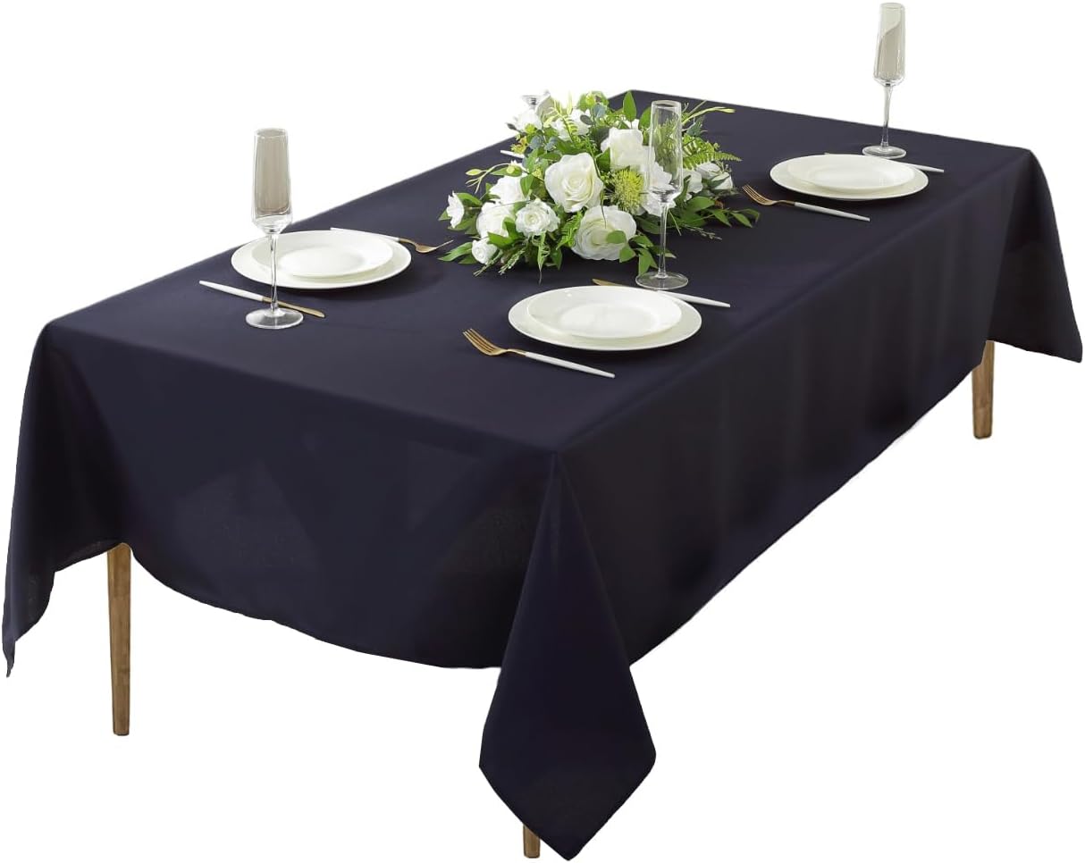 Craft And Party Rectangle Tablecloth, 90 x 156 Inch White Tablecloth, 8ft Rectangle Table Cloth, Polyester Fabric Washable Tablecloth for Home, Party, Wedding or Restaurant Use.