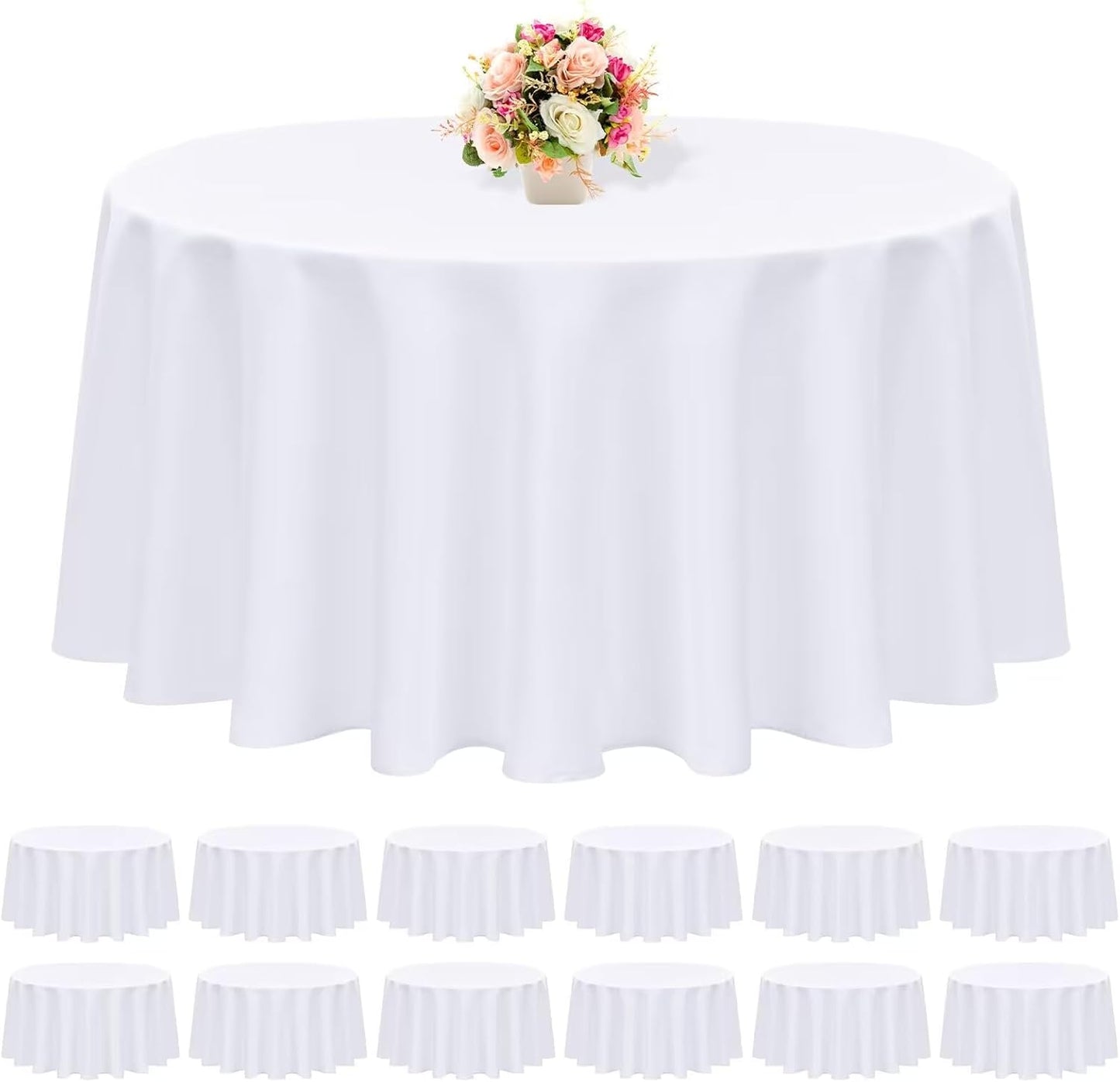 12 Pack Black Square Tablecloths 52 x 52 Inch, Table Cloth for Square Table, Stain and Wrinkle Resistant Washable Fabric Table Cloth, Polyester Tablecloth for Restaurant Banquet Party