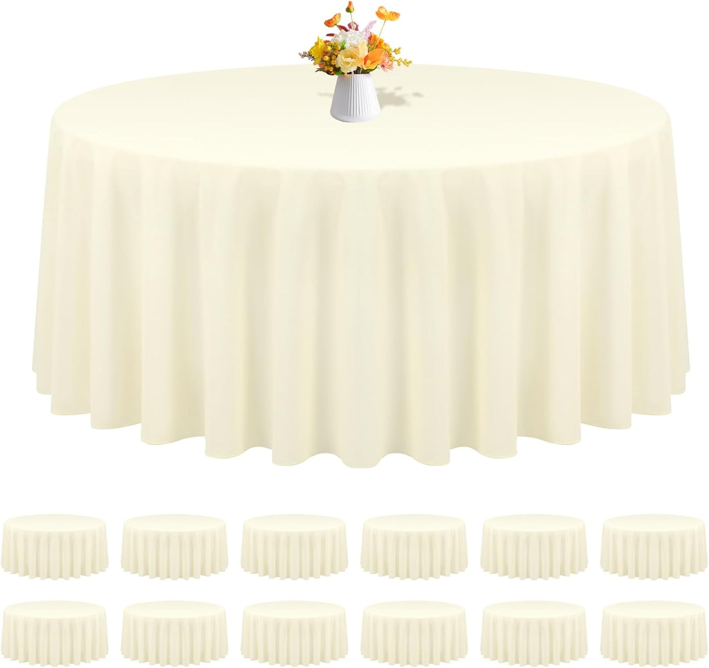 12 Pack Black Square Tablecloths 52 x 52 Inch, Table Cloth for Square Table, Stain and Wrinkle Resistant Washable Fabric Table Cloth, Polyester Tablecloth for Restaurant Banquet Party