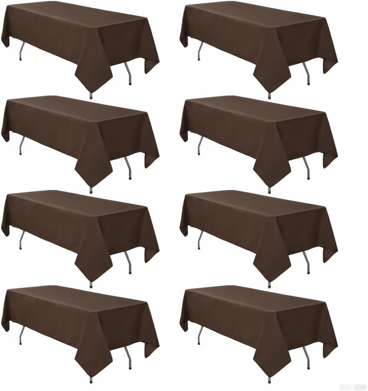 8 Pack Black Tablecloth 60 x 102 Inch Polyester Table Cloth for 6 Foot Rectangle Tables, Wrinkle Resistant Washable Decorative Fabric Table Covers for Wedding Party Banquet Buffet and Camping